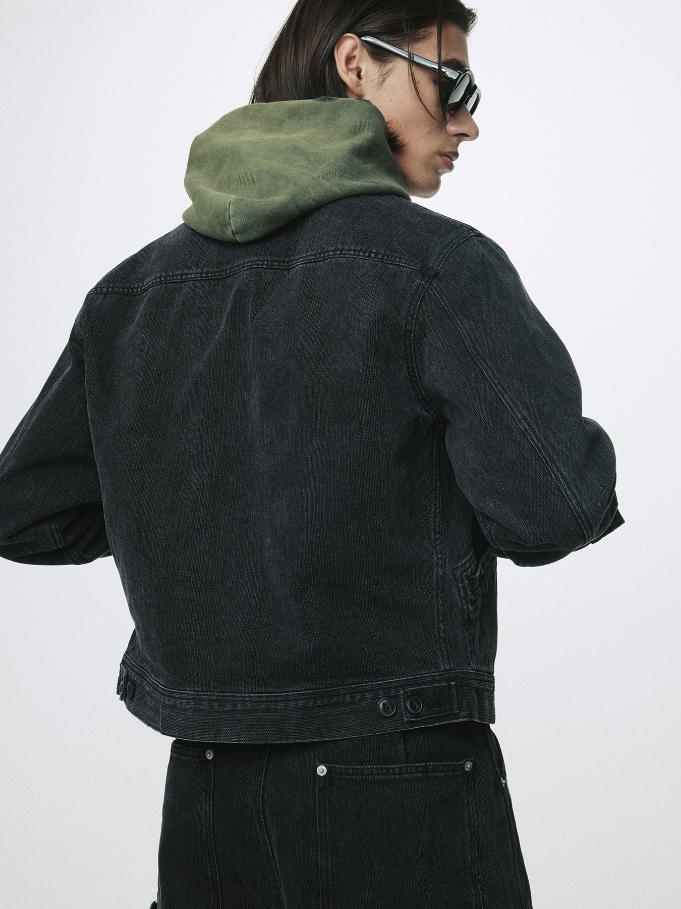 CORD TWILL DENIM ZIPPRERD JACKET_ FADED BLACK