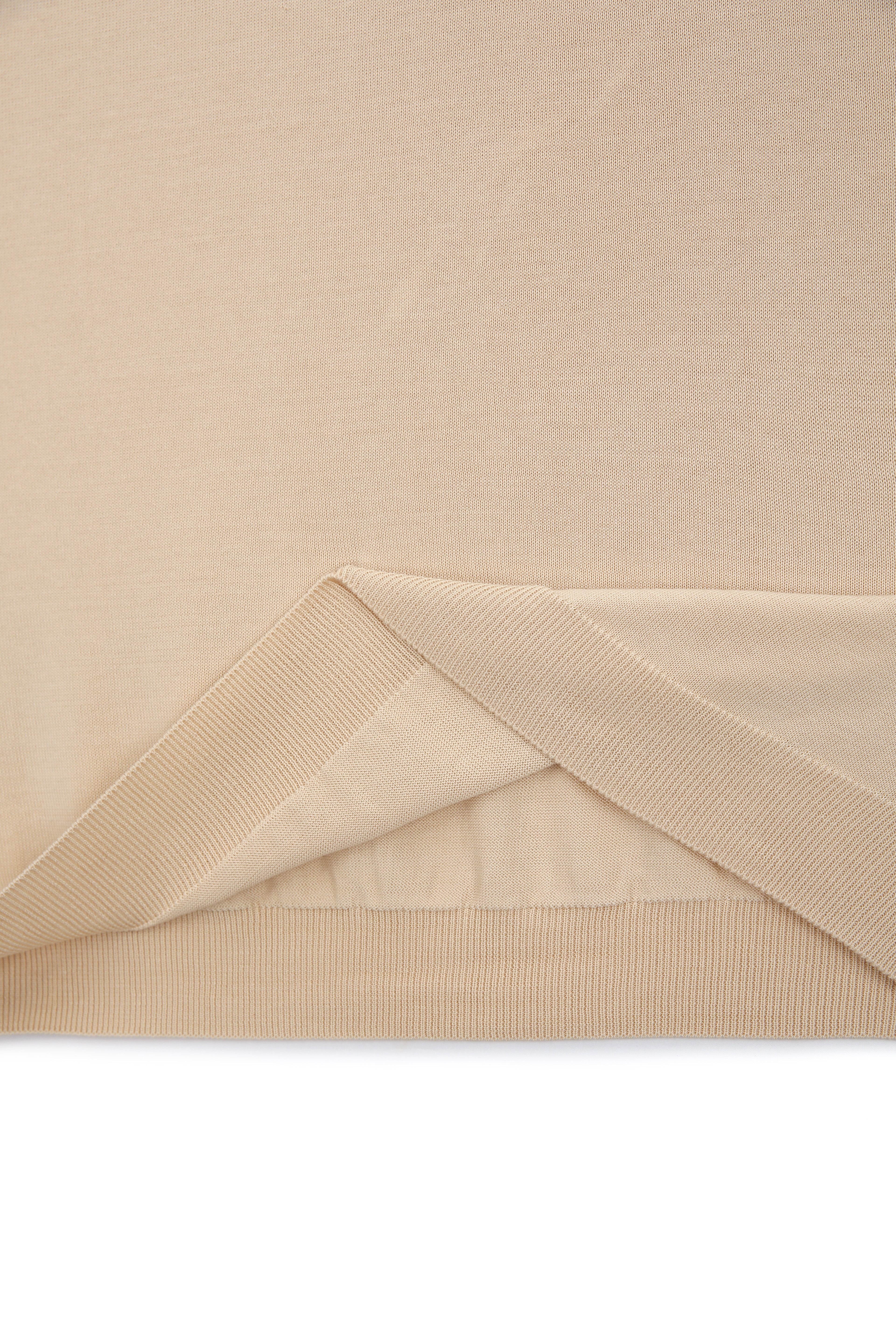 Silk Tencel High Guage Polo Knit_ Royal Beige
