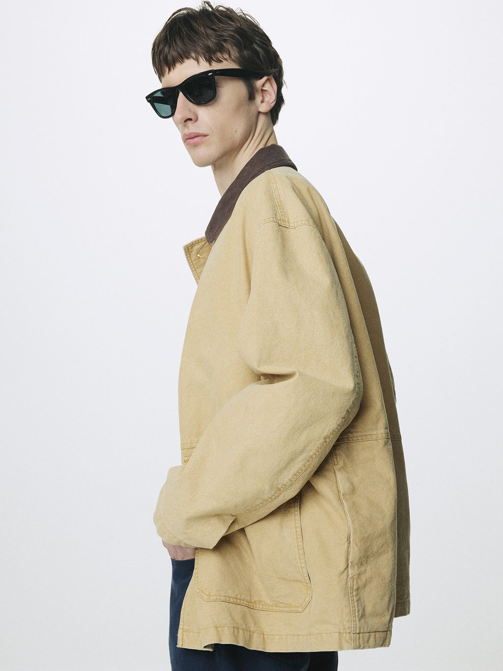 GARMENT WASHED BARN JACKET_ FADED BEIGE