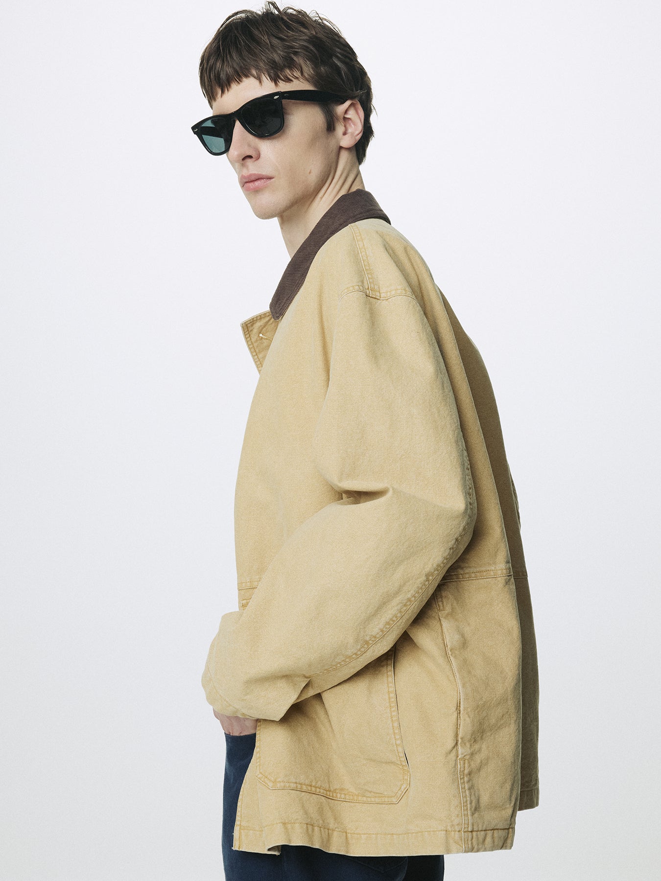 GARMENT WASHED BARN JACKET_ FADED BEIGE