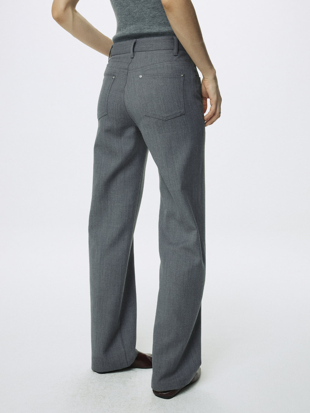 (W) WOOL 5 POCKET STRAIGHT PANTS_ LIGHT GREY