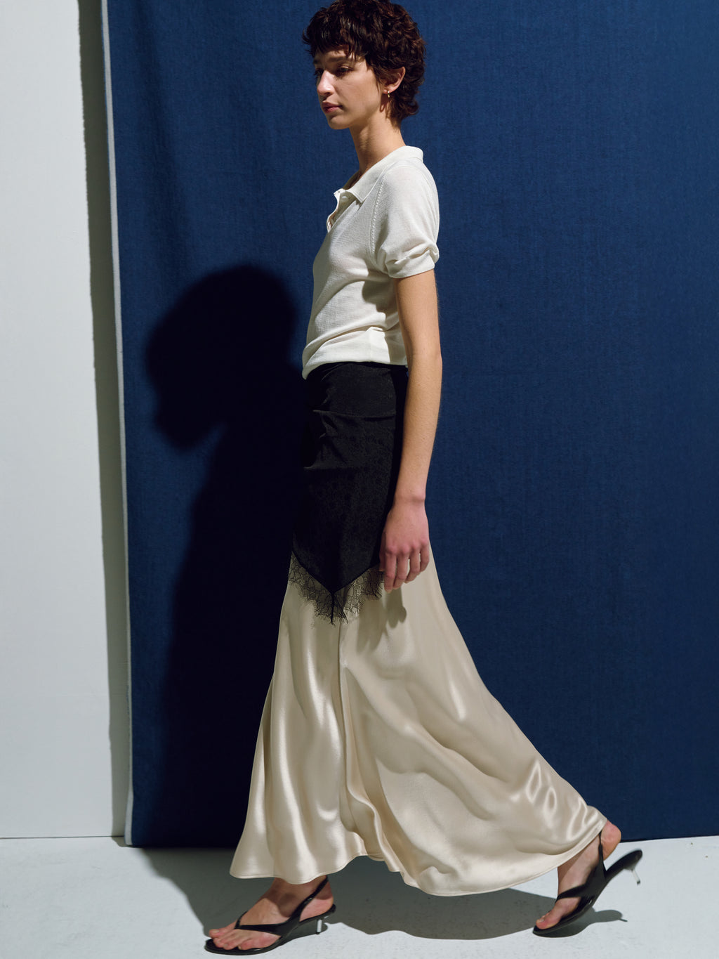 (W) SLIP MAXI SKIRT_ BEIGE