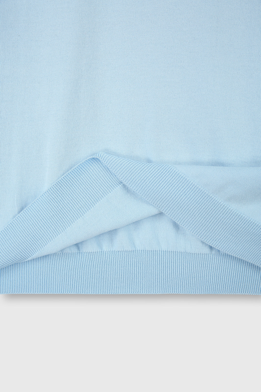 High Gauge Silk Cotton Polo Knit_ Baby Blue