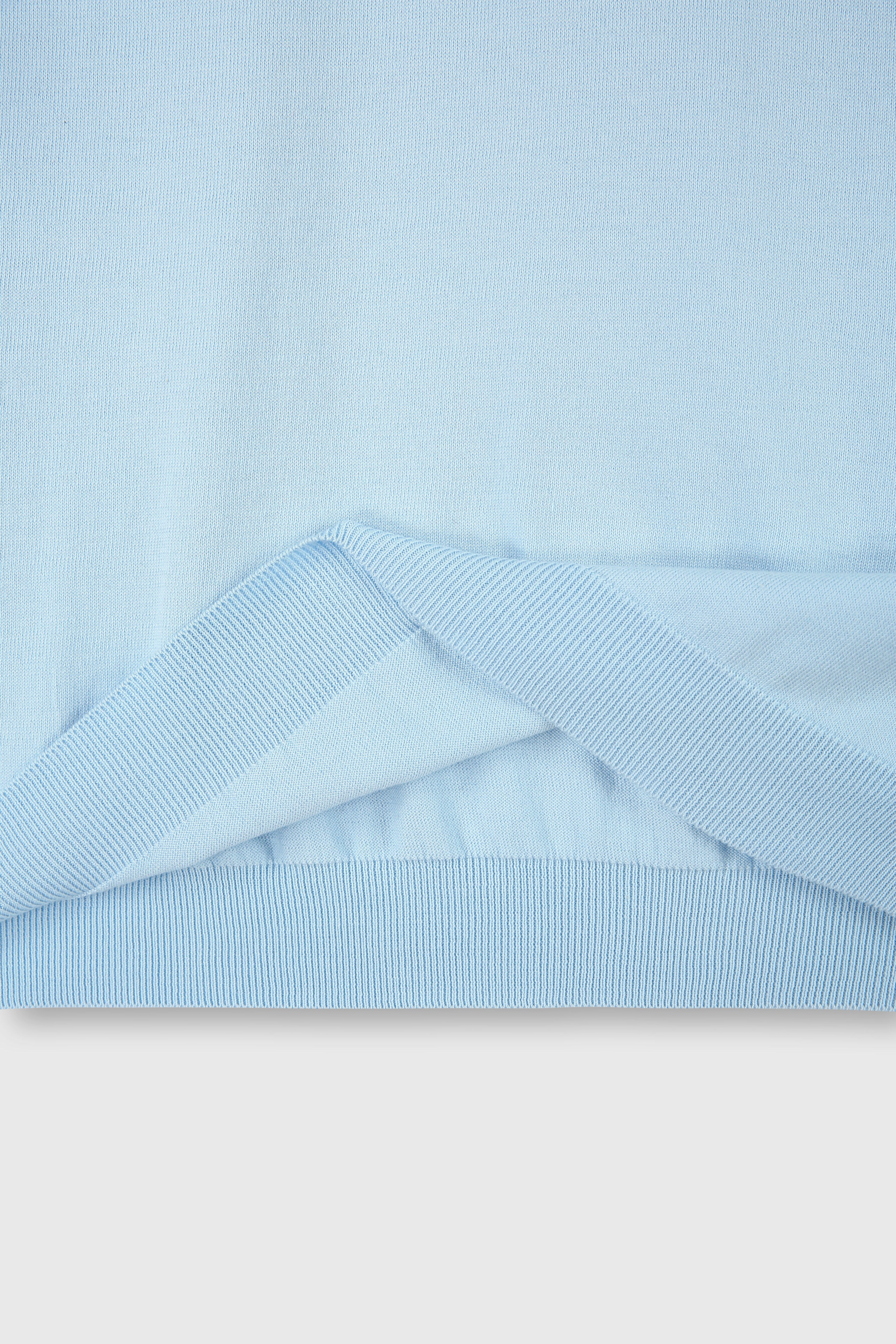 High Gauge Silk Cotton Polo Knit_ Baby Blue