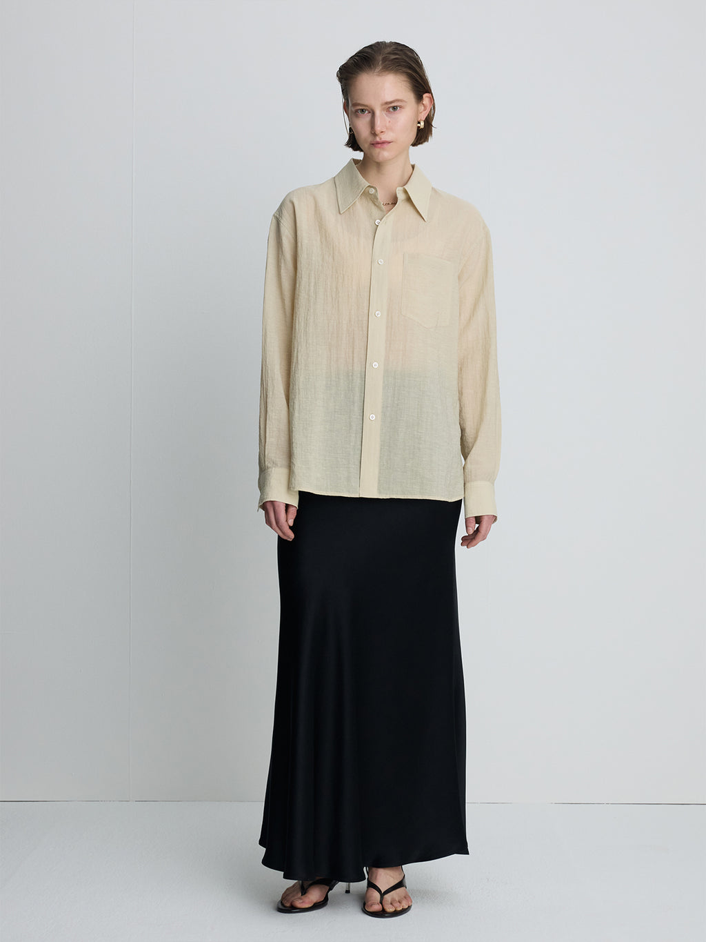 (W) LINEN RELAXED FIT SHIRT_ BEIGE