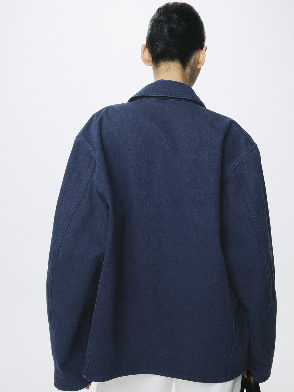 (W) GARMENT WASHED COTTON TWILL UTILITY JACKET_ PURPLE BLUE