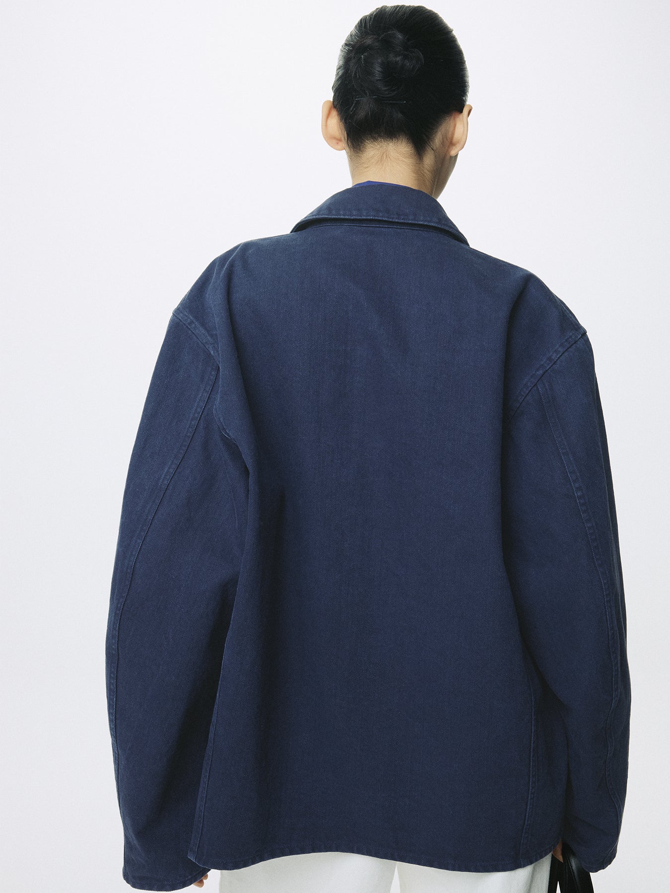 (W) GARMENT WASHED COTTON TWILL UTILITY JACKET_ PURPLE BLUE