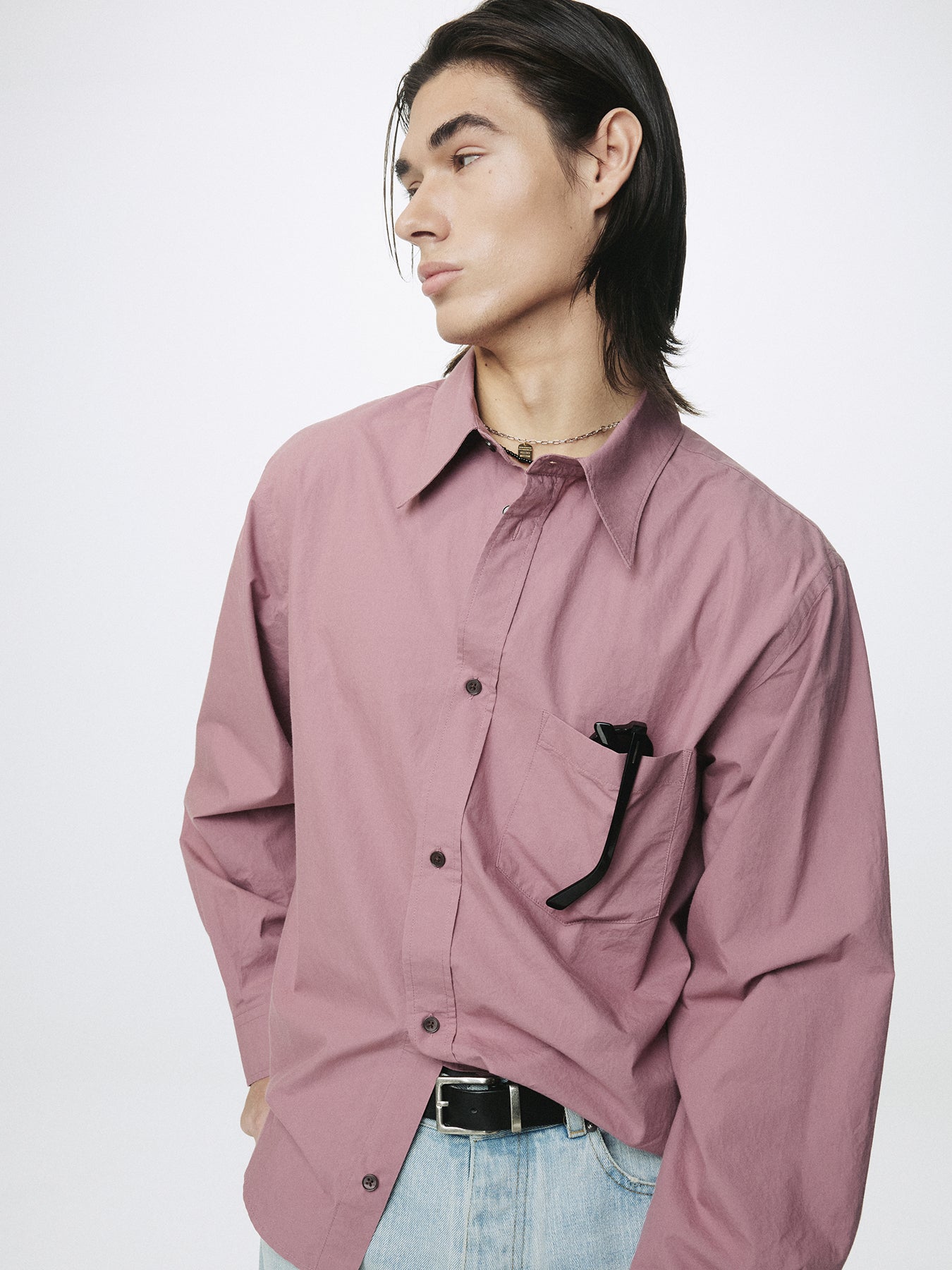 WASHED COTTON SHIRT_ DUSTY PINK