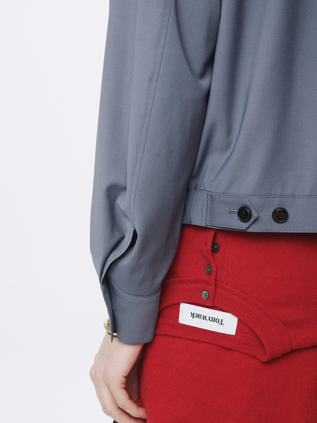 TROPICAL WOOL BLOUSON JACKET_ SLATE GREY