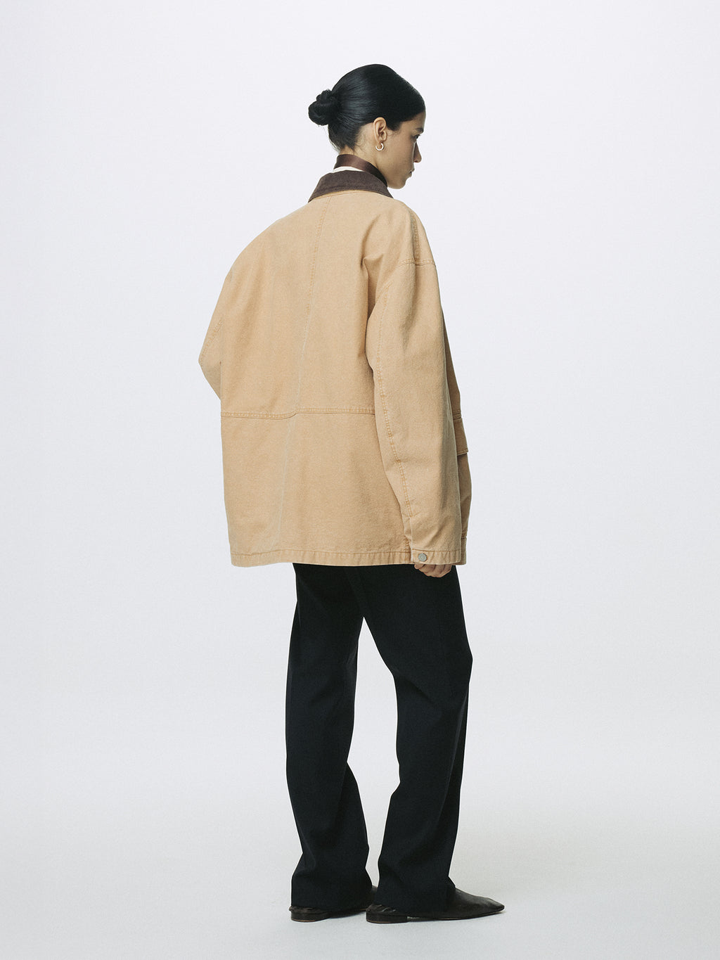 (W) GARMENT WASHED BARN JACKET_ FADED BEIGE