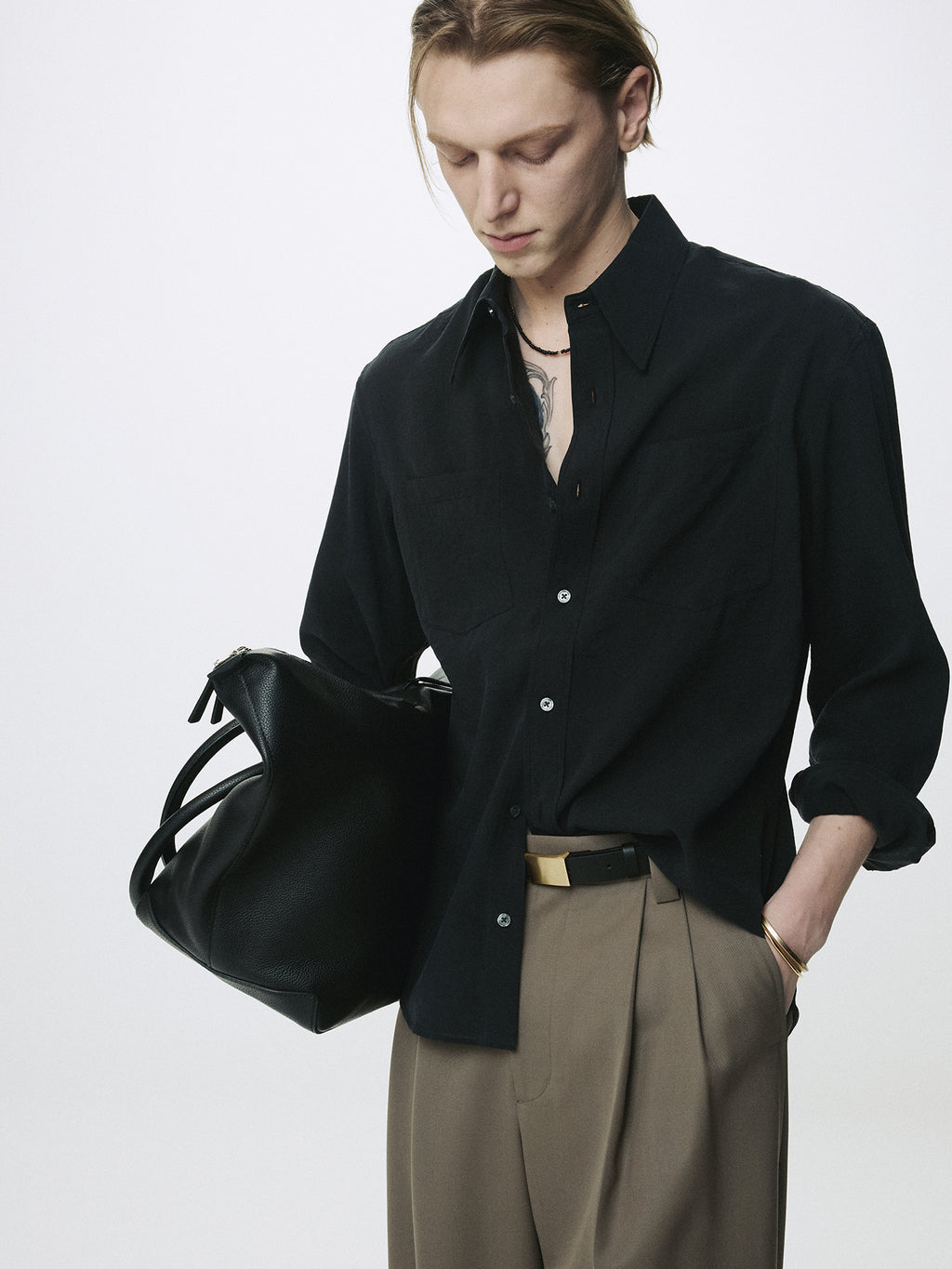 SILK CREPE SHIRT_ BLACK