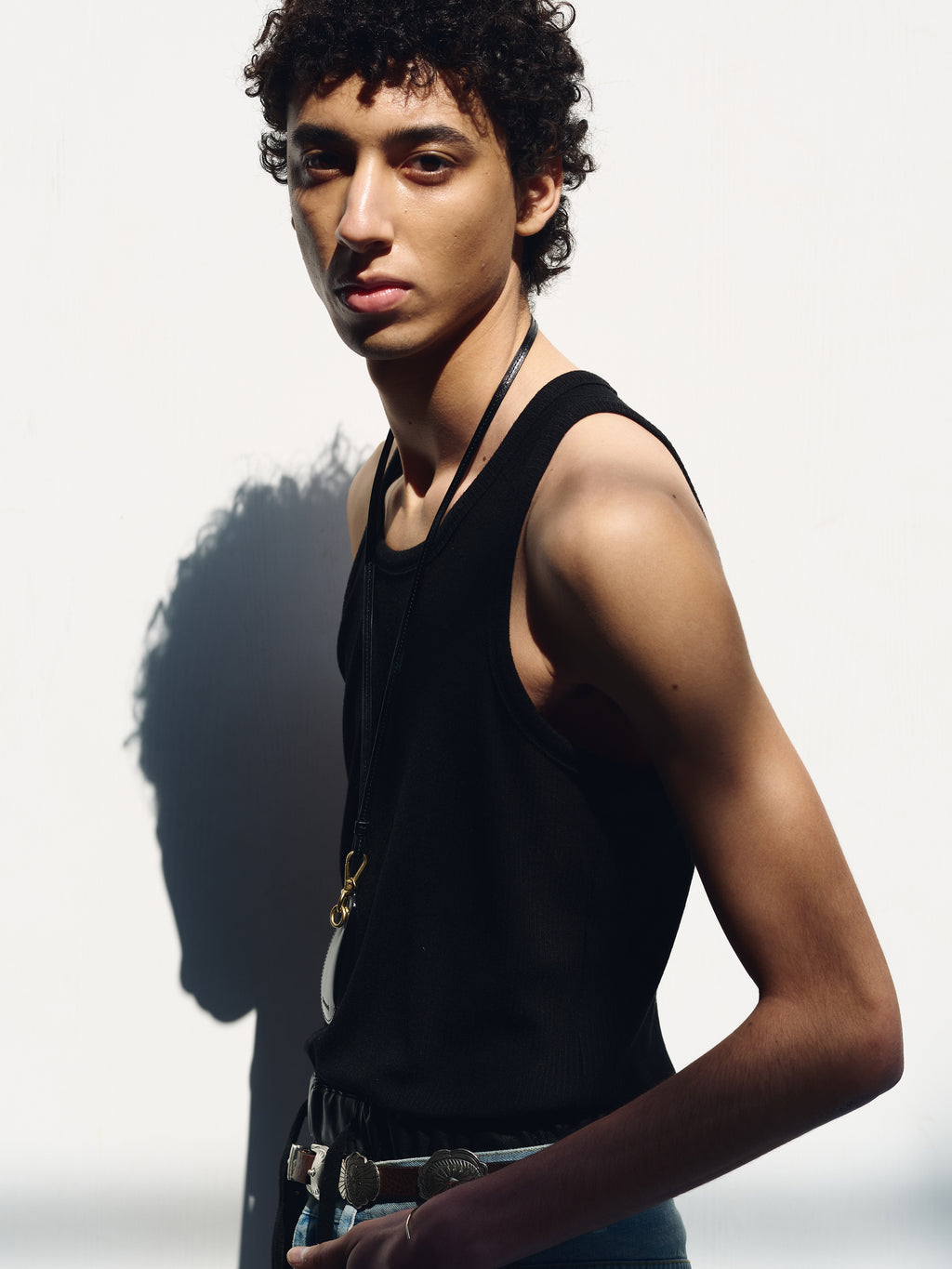 SILK LYOCELL RIB TANK TOP (JAPANESE FABRIC)_ BLACK