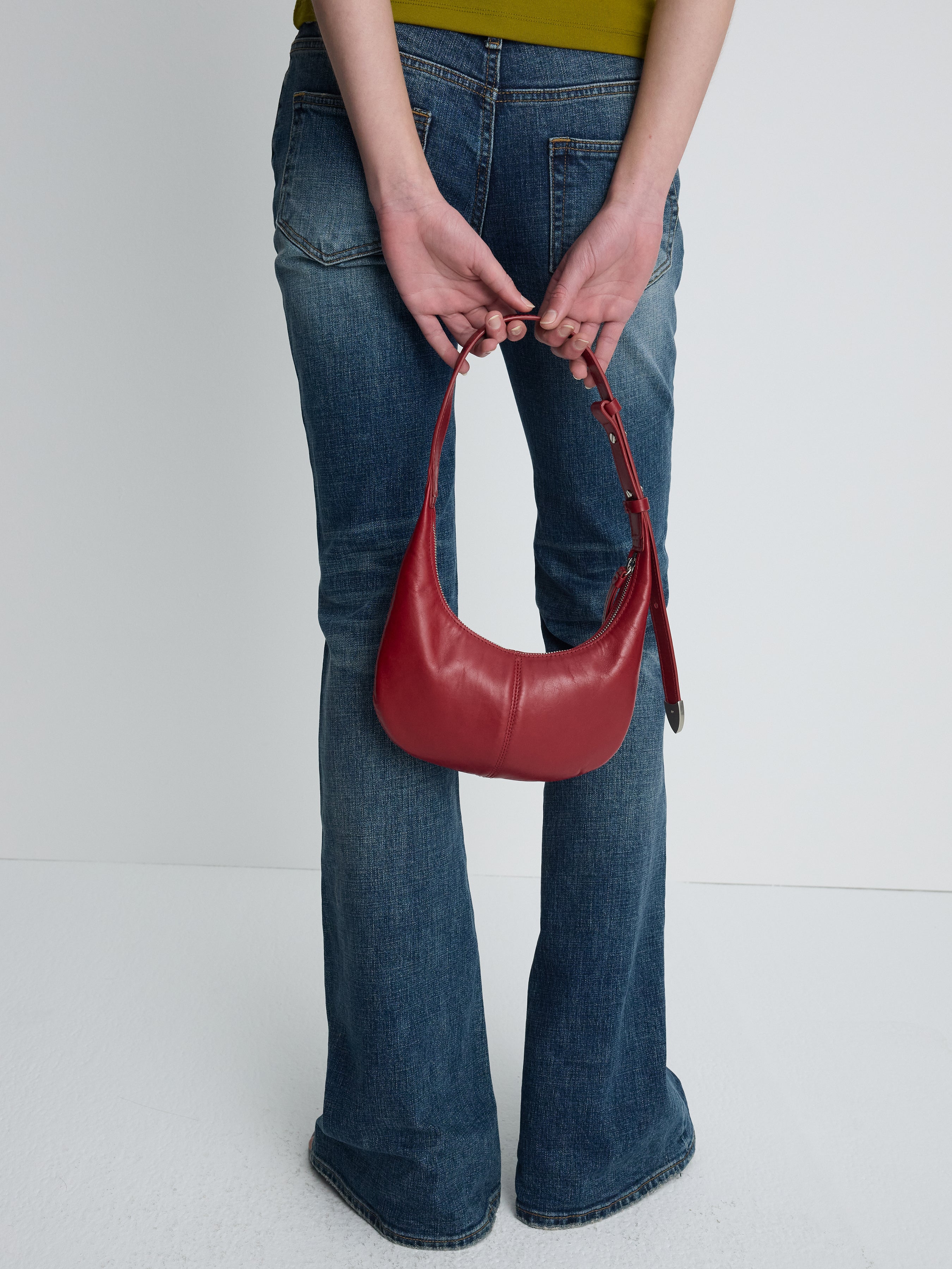 (W) LOW-RISE DENIM BOOTCUT TROUSERS_ WASHED MID BLUE