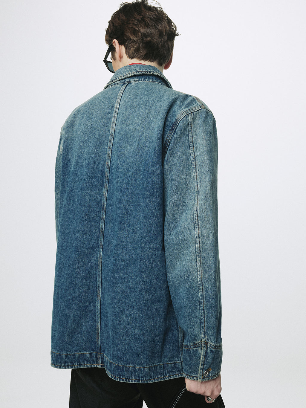 GARMENT WASHED DENIM CHORE JACKET_ WASHED BLUE