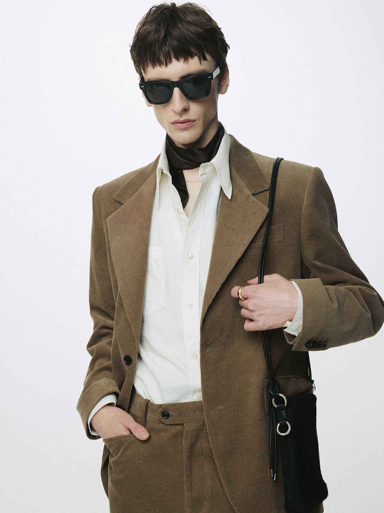 CORDUROY SINGLE-BREASTED JACKET_ BEIGE TAUPE