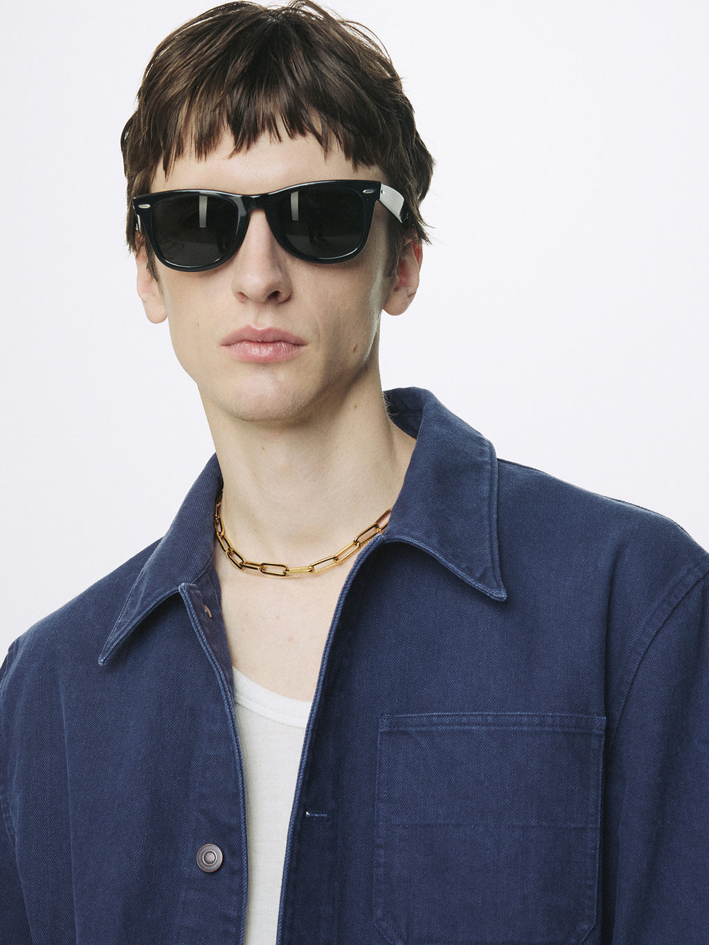 GARMENT WASHED COTTON TWILL UTILITY JACKET_ PURPLE BLUE