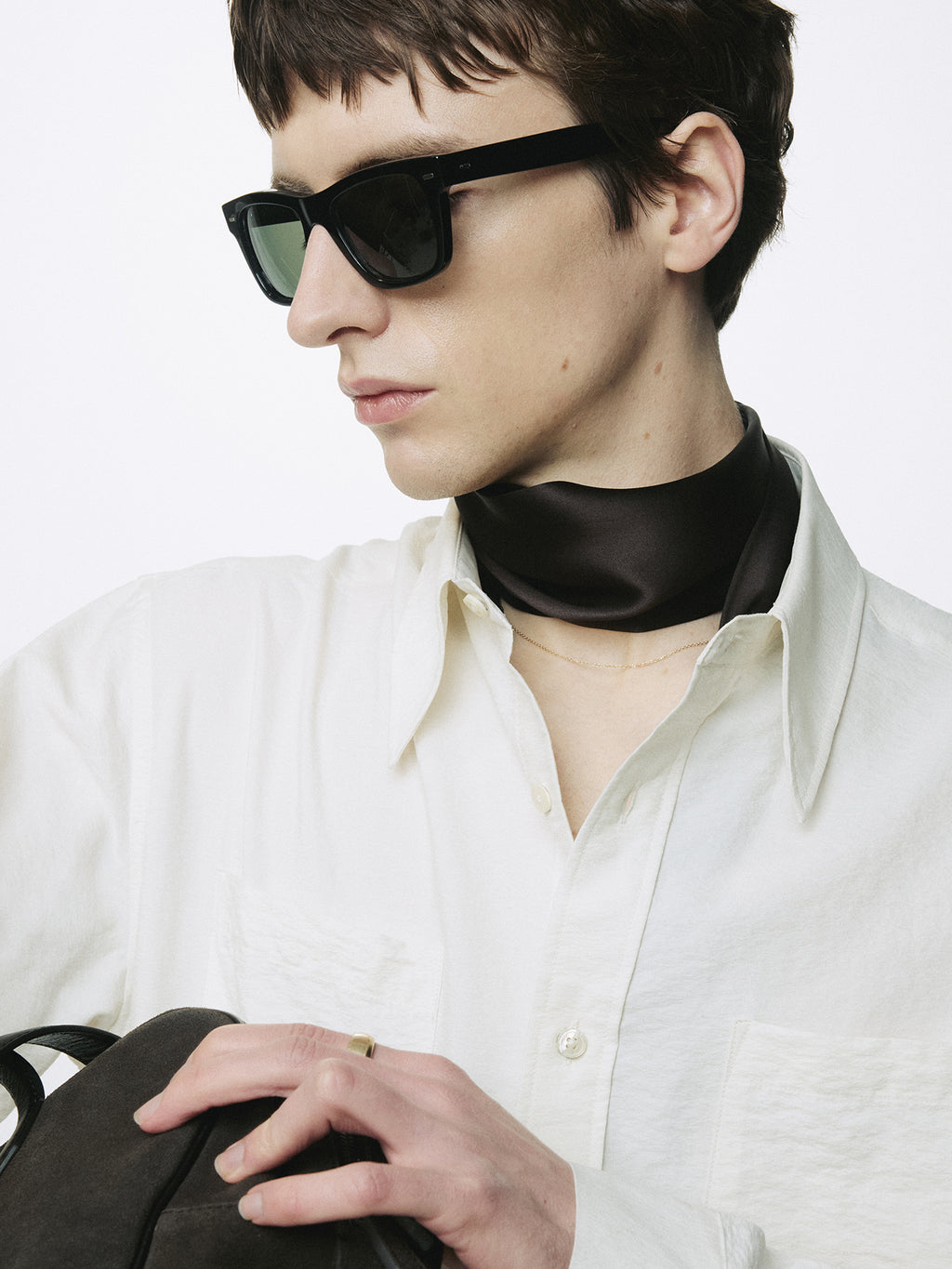 SILK CREPE SHIRT_ ECRU