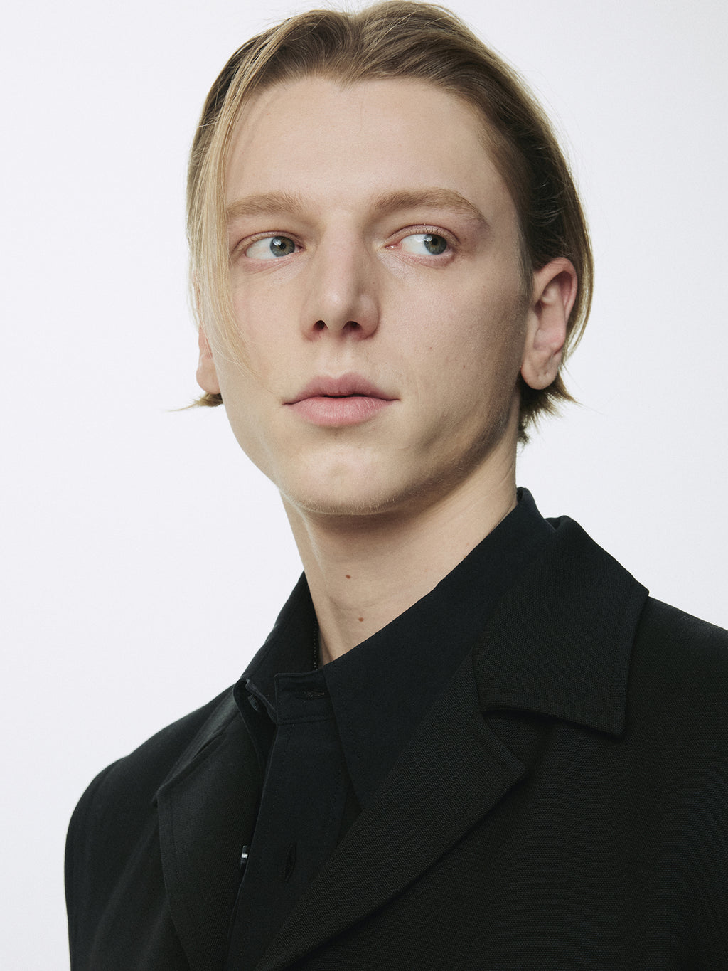 WOOL CROPPED TAILORED BLOUSON_ BLACK