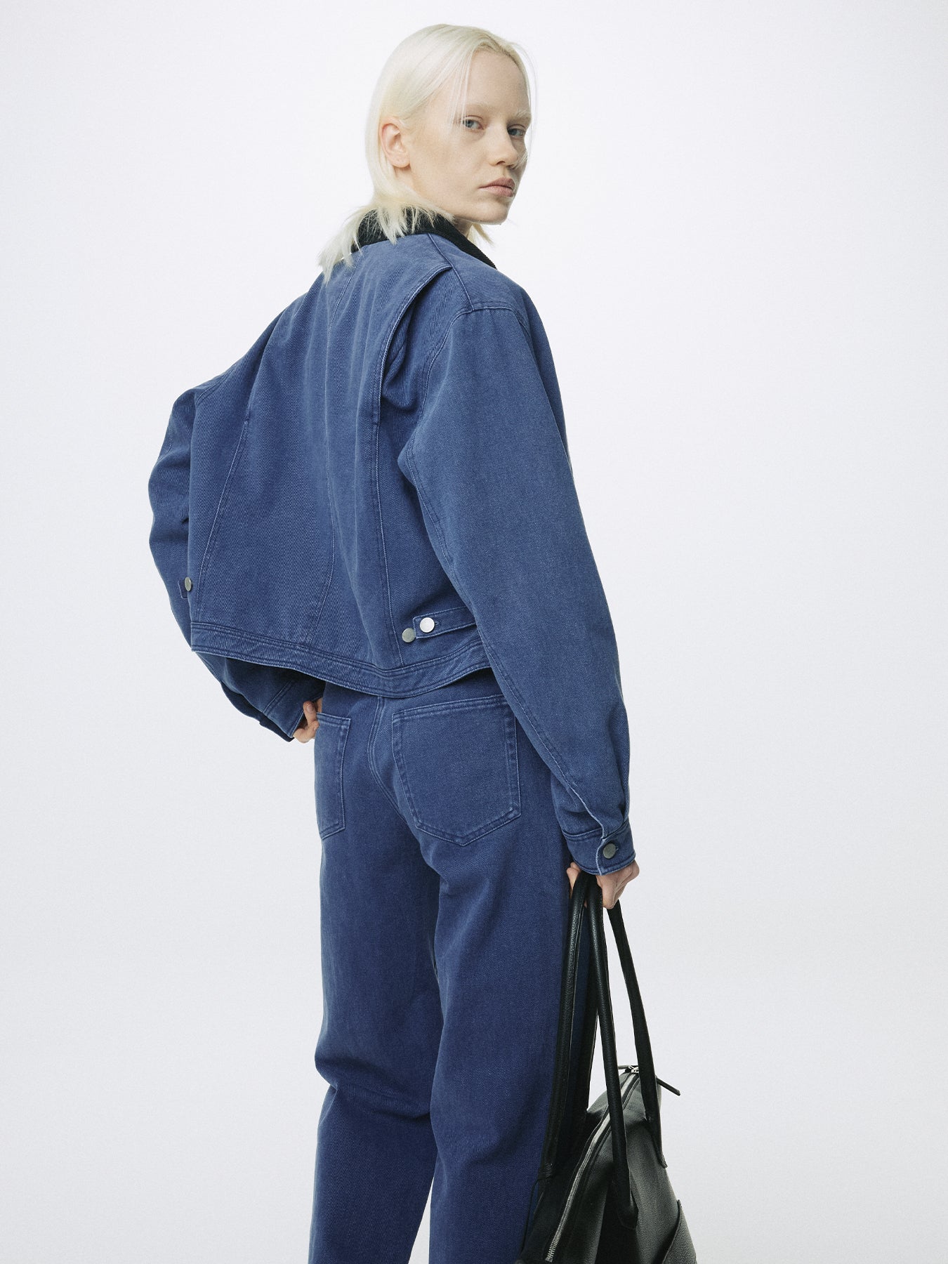 (W) CROPPED WORK JACKET_ WASHED BLUE