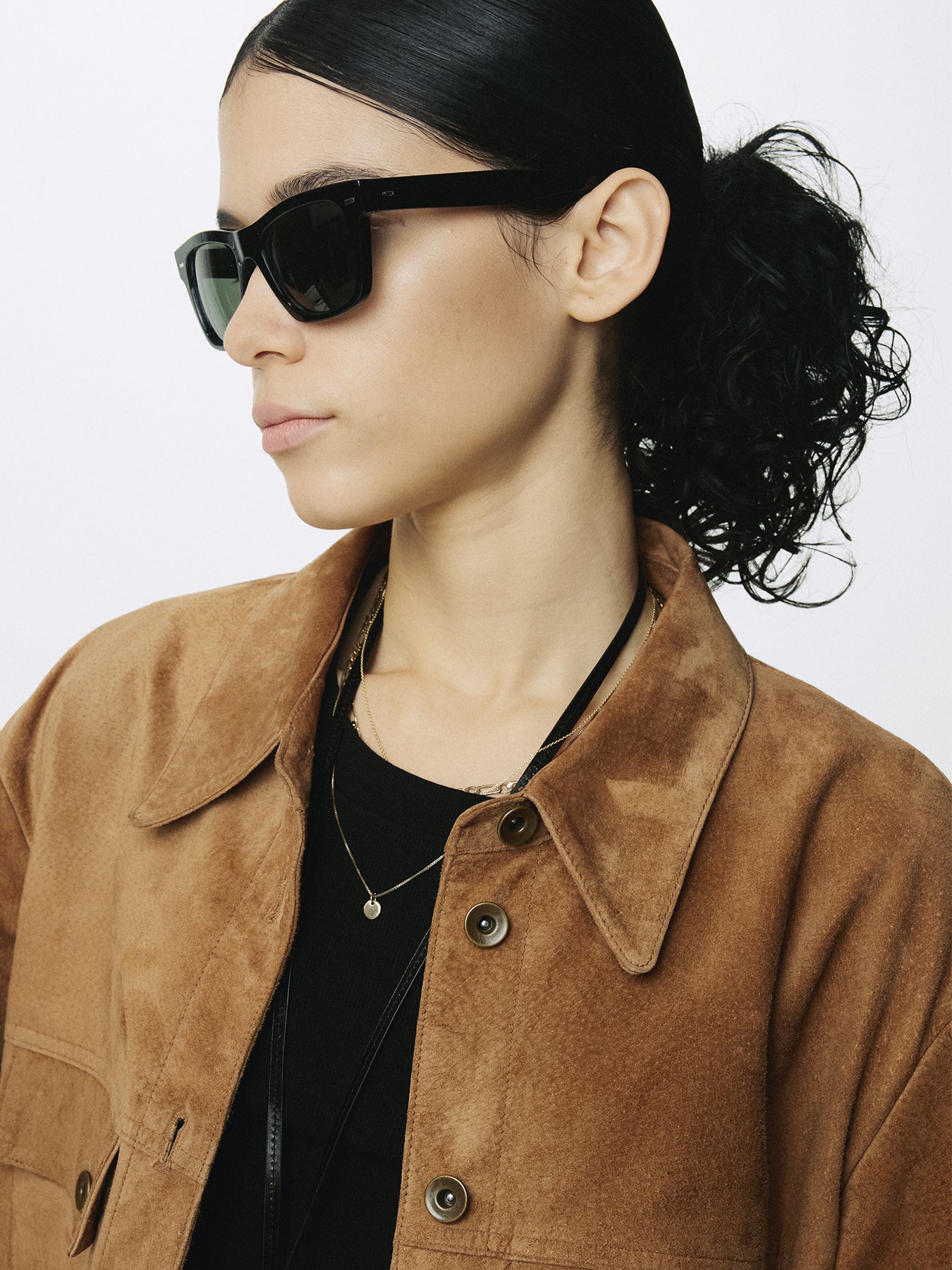 (W) WESTERN SUEDE OVERSHIRT_ TOBACCO