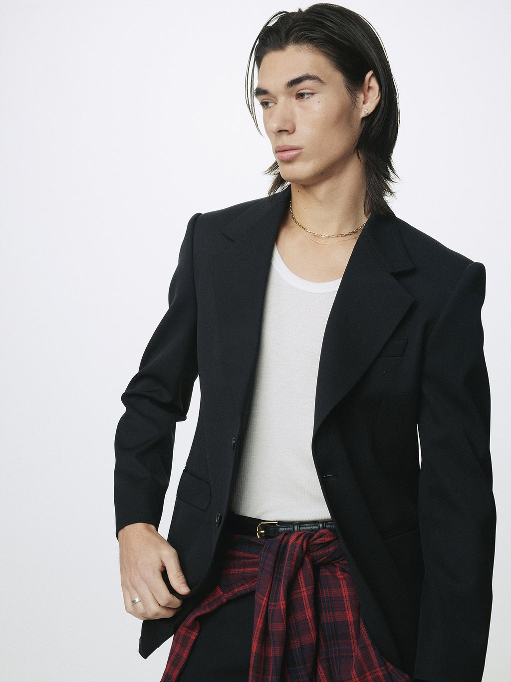 WOOL SINGLE-BREASTED TAILORED JACKET_ MIDNIGHT