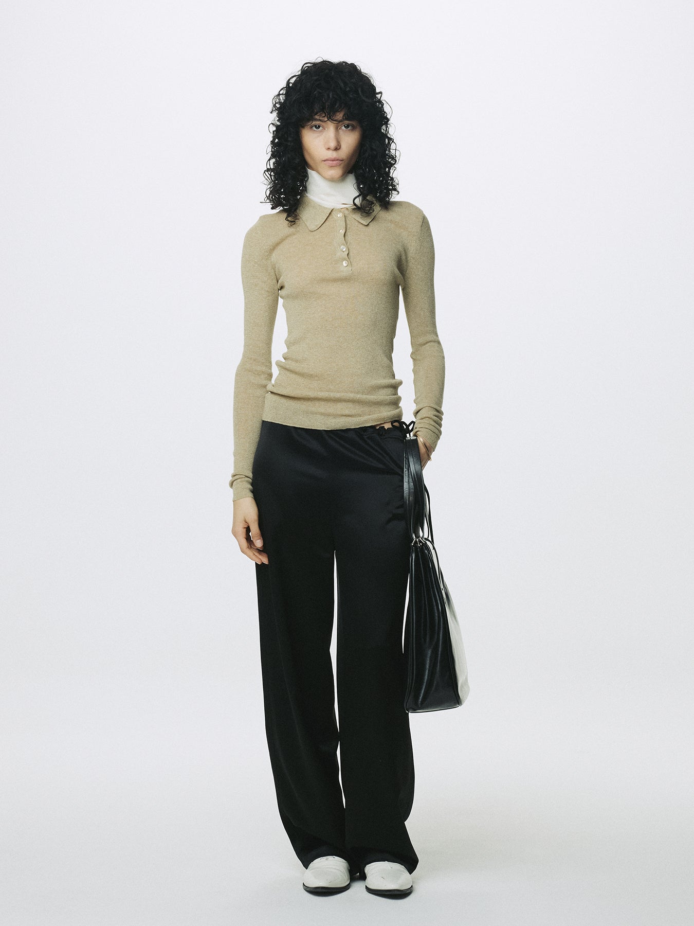 (W) DRAWSTRING LOUNGE PANTS_ BLACK
