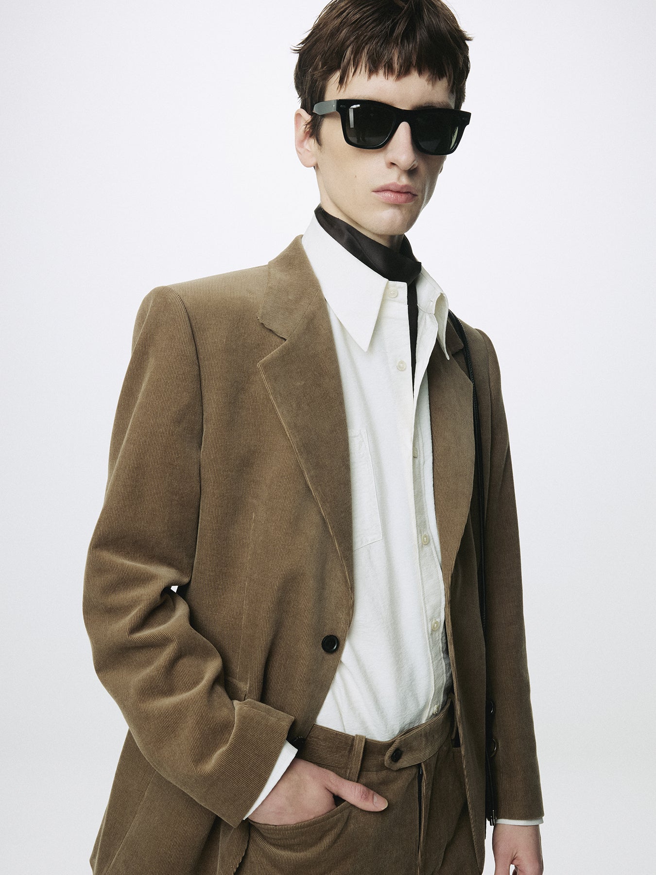 CORDUROY SINGLE-BREASTED JACKET_ BEIGE TAUPE