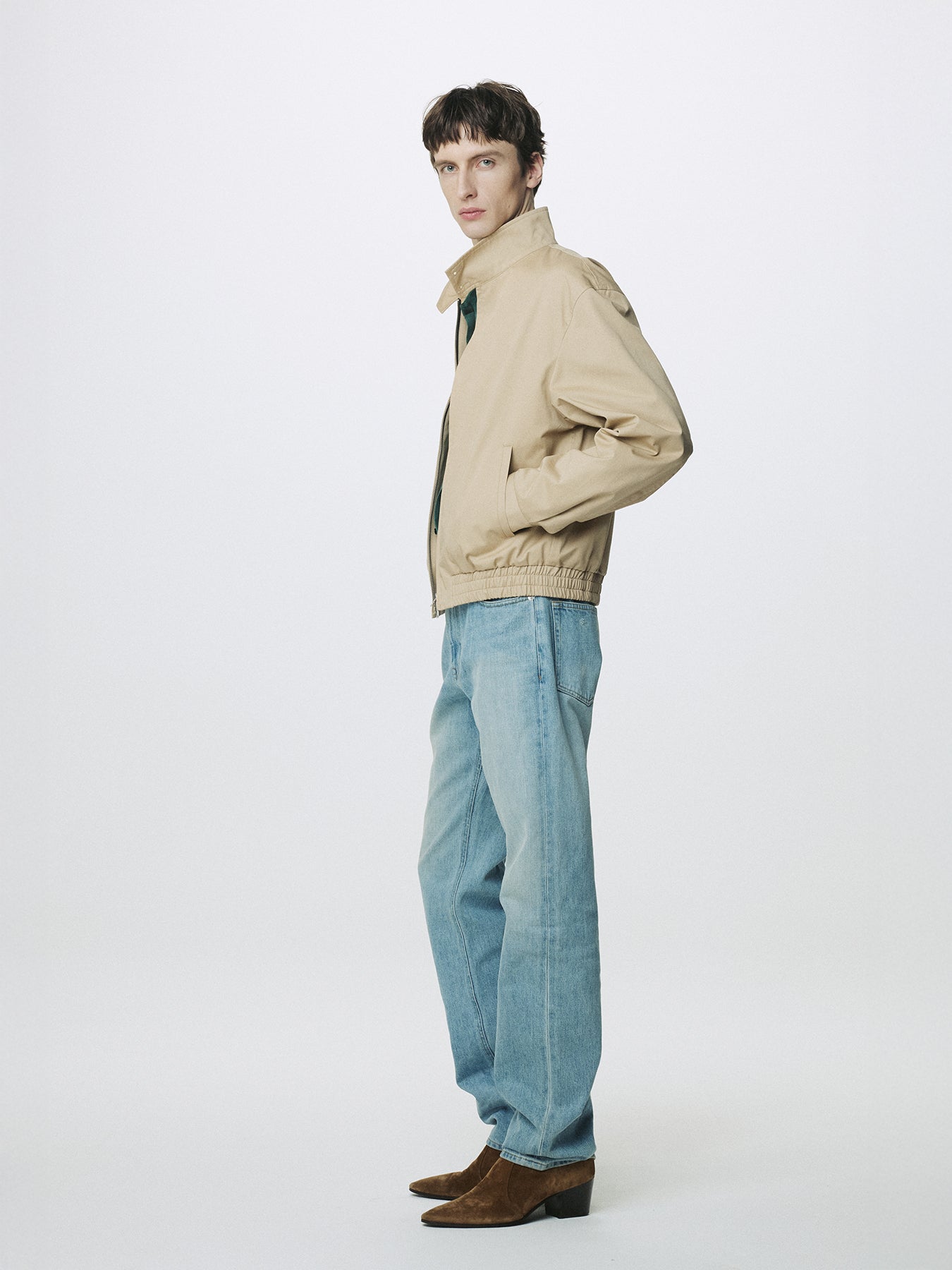 SLIM STRAIGHT DENIM JEANS_ LIGHT BLUE