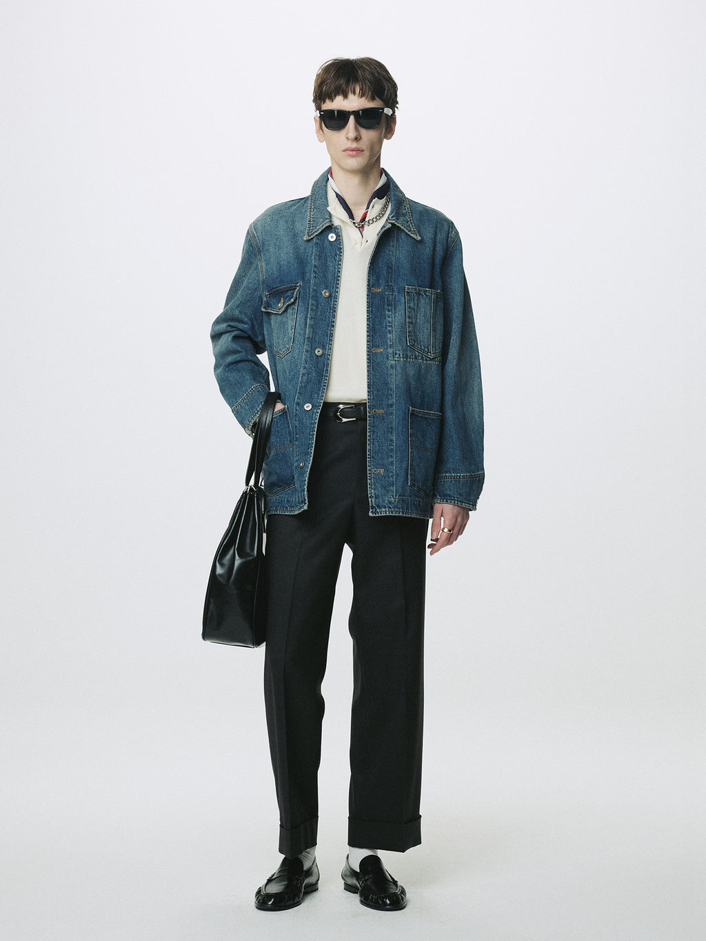 WOOL CUFFED TROUSERS_ CHARCOAL