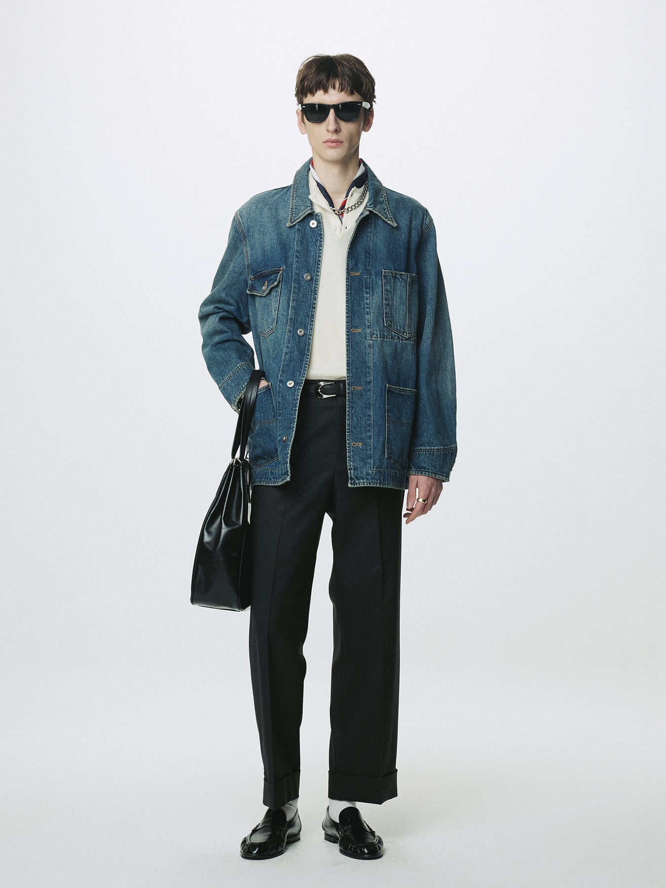 WOOL CUFFED TROUSERS_ CHARCOAL