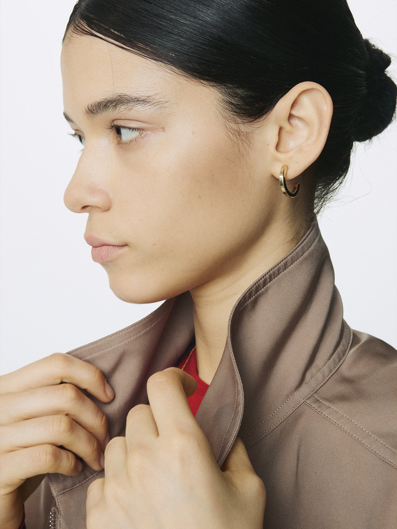 (W) OVERSIZED STAND COLLAR BLOUSON_ SAND