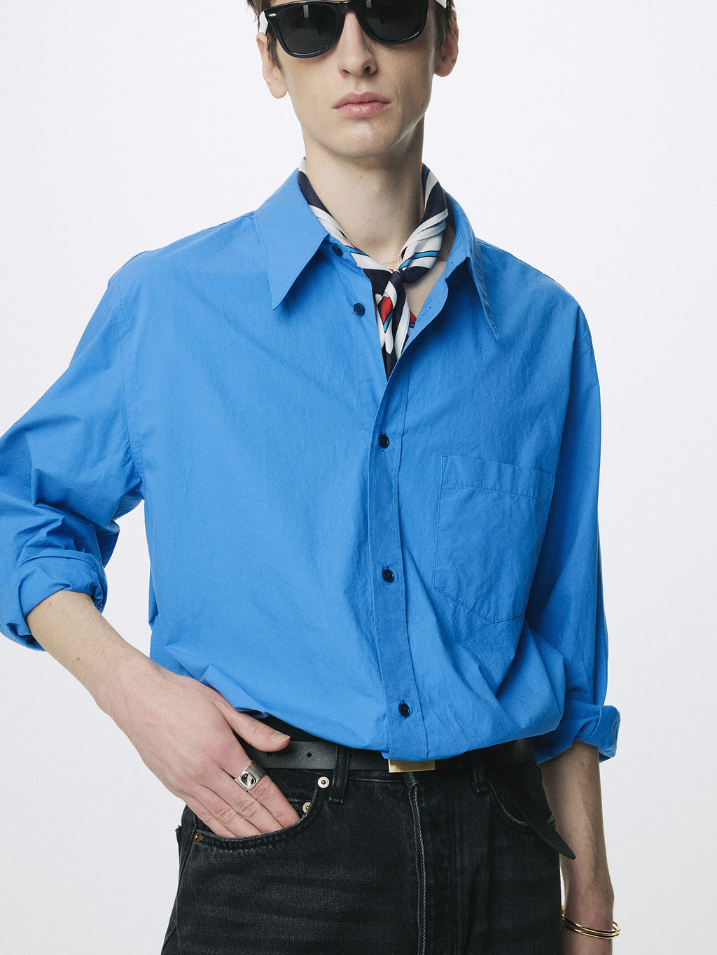 WASHED COTTON SHIRT_ CELTIC BLUE