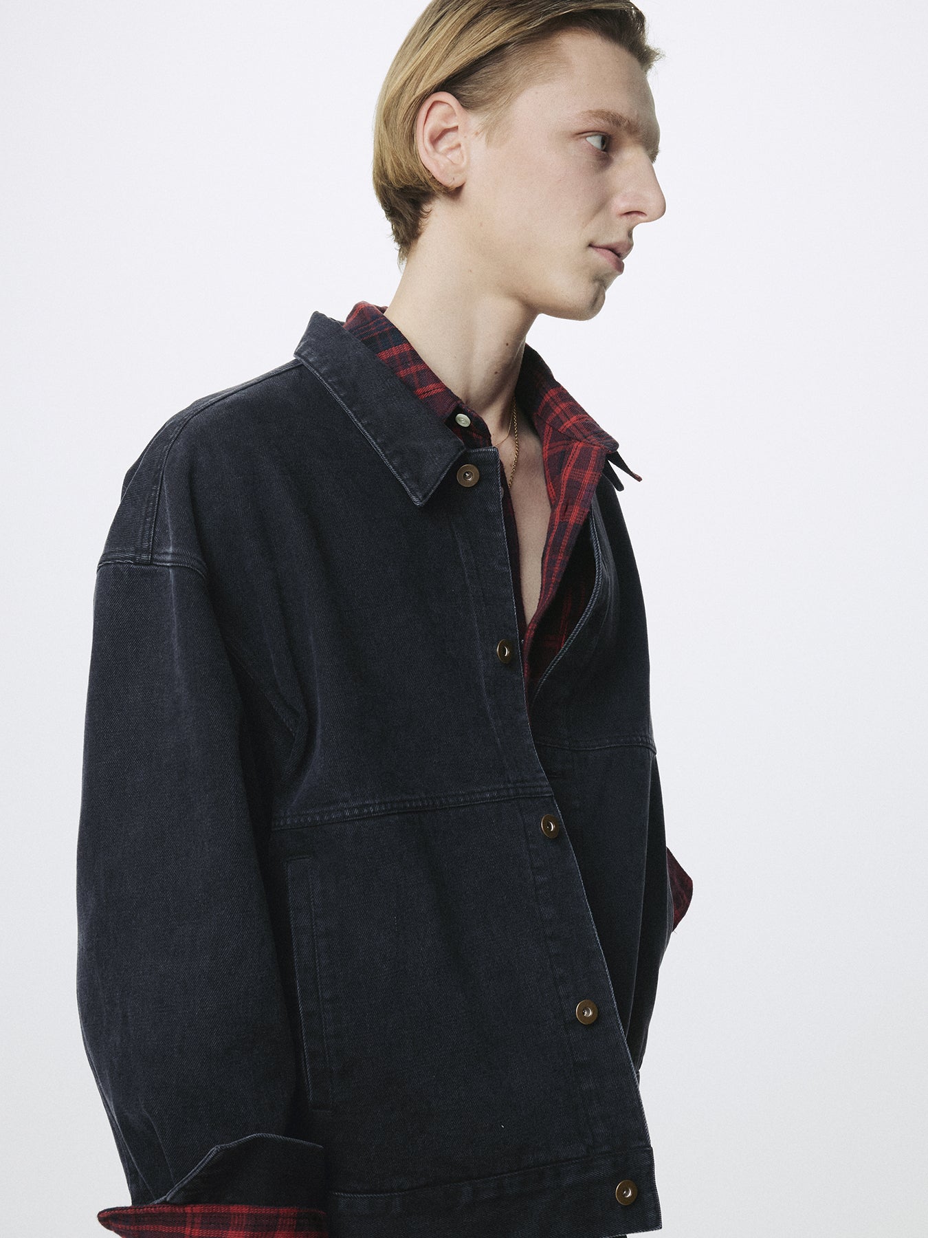 RELAXED DENIM BLOUSON JACKET_ FADED BLACK