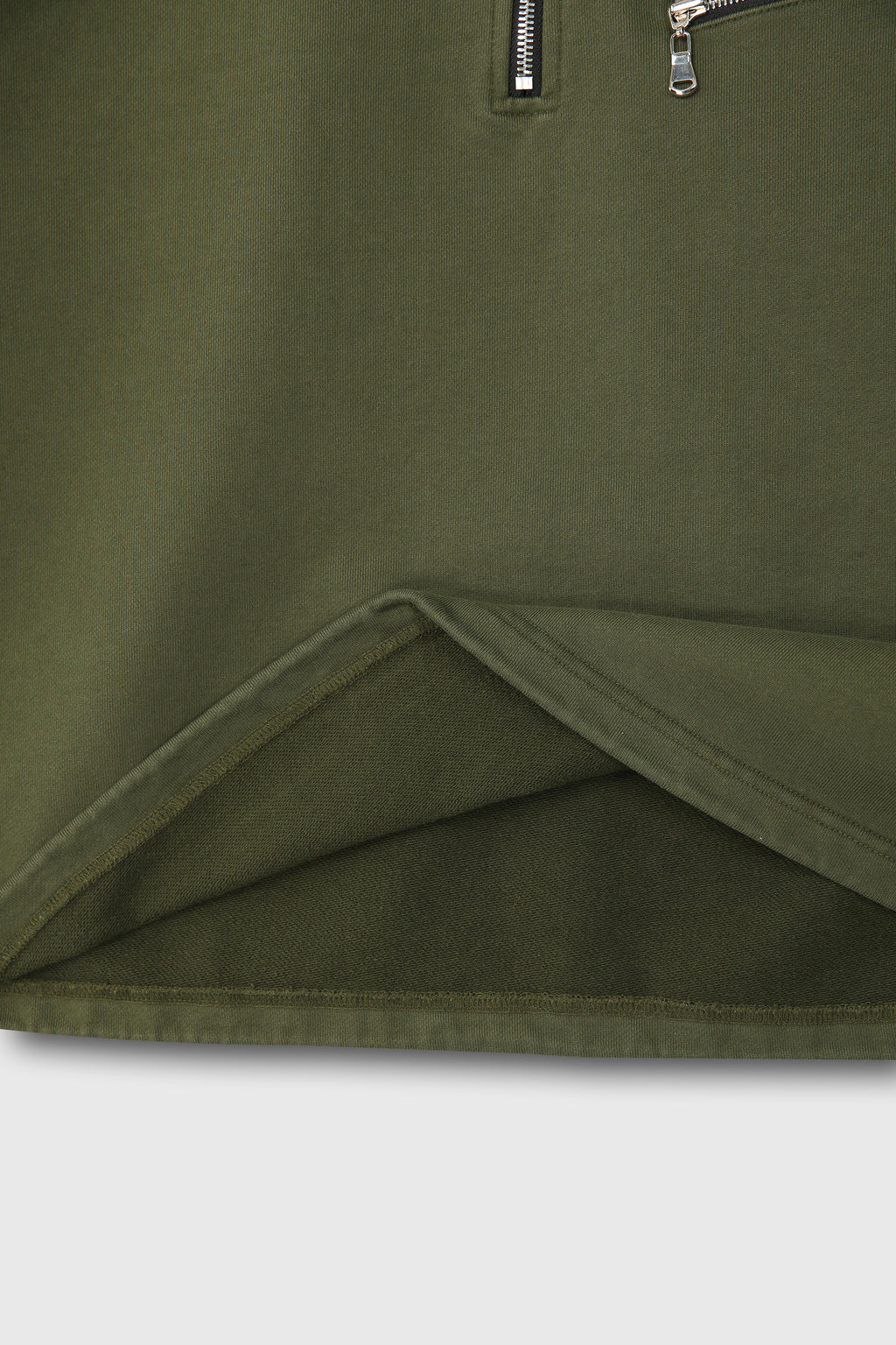 Extra Heavy Sweat Half Zip-up_ Fern Green