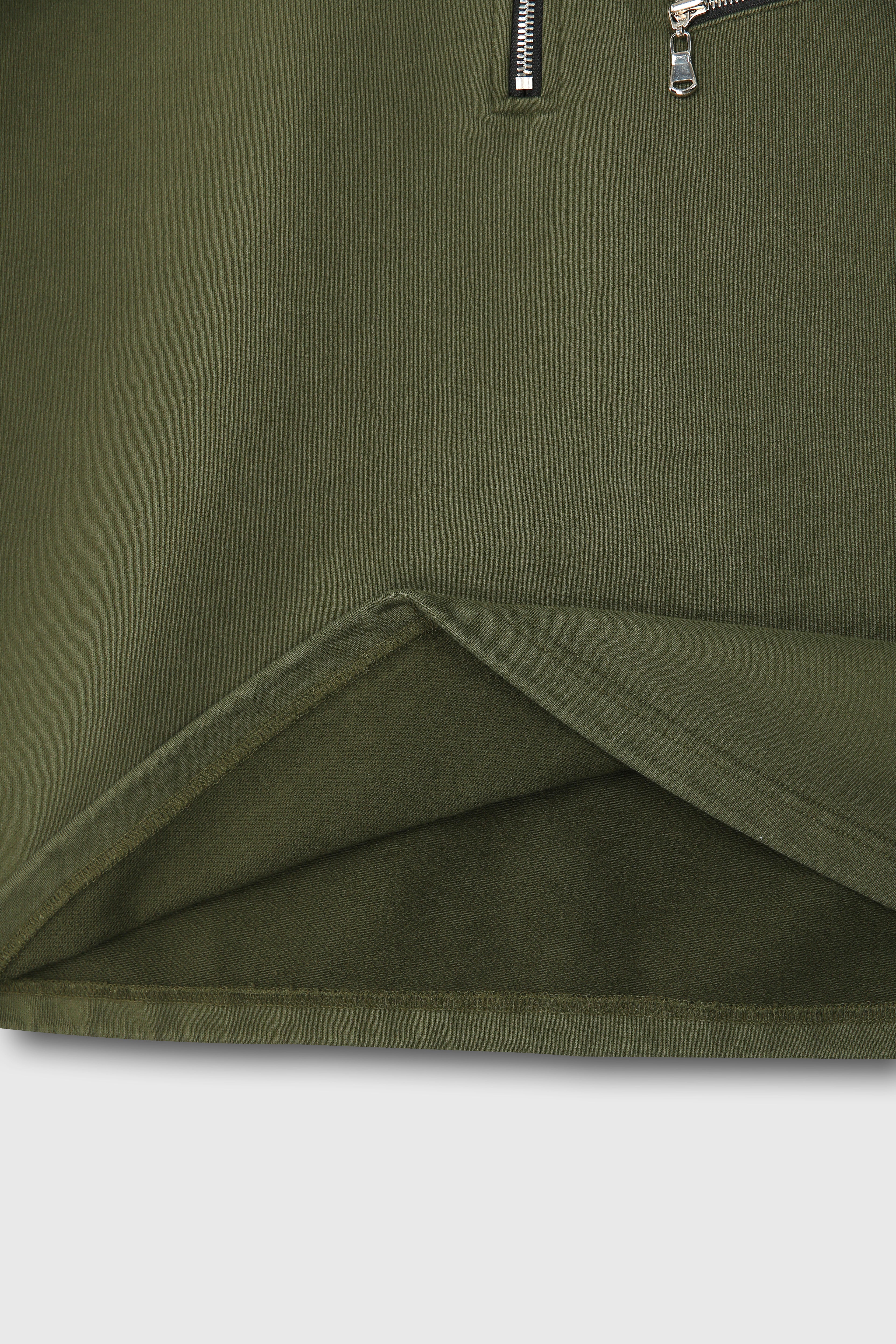 Extra Heavy Sweat Half Zip-up_ Fern Green