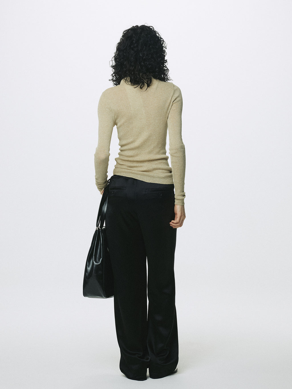 (W) DRAWSTRING LOUNGE PANTS_ BLACK