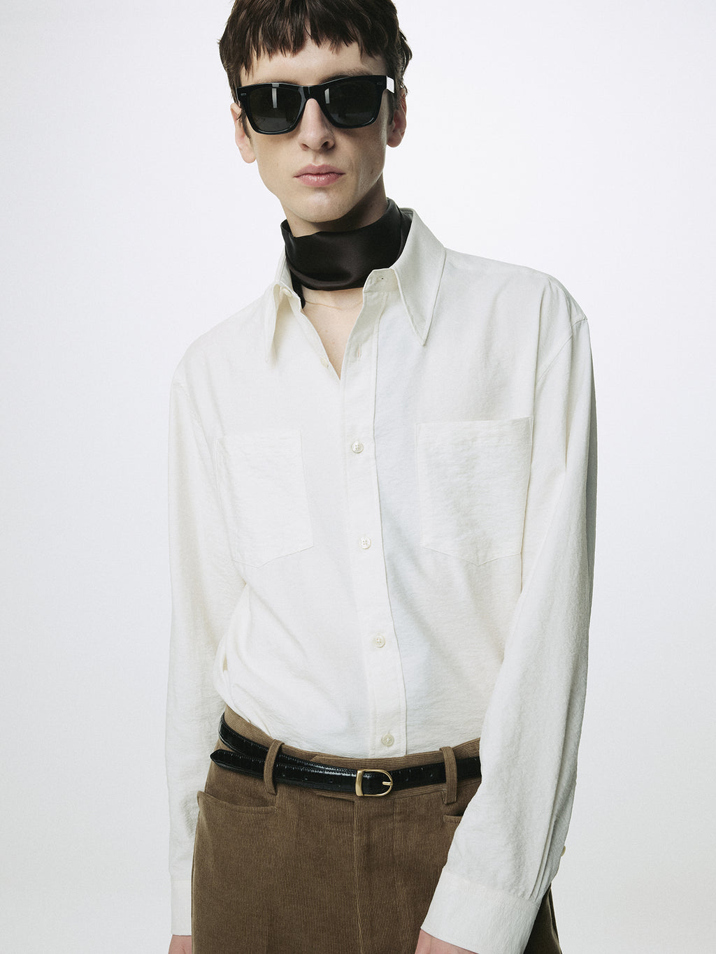 SILK CREPE SHIRT_ ECRU