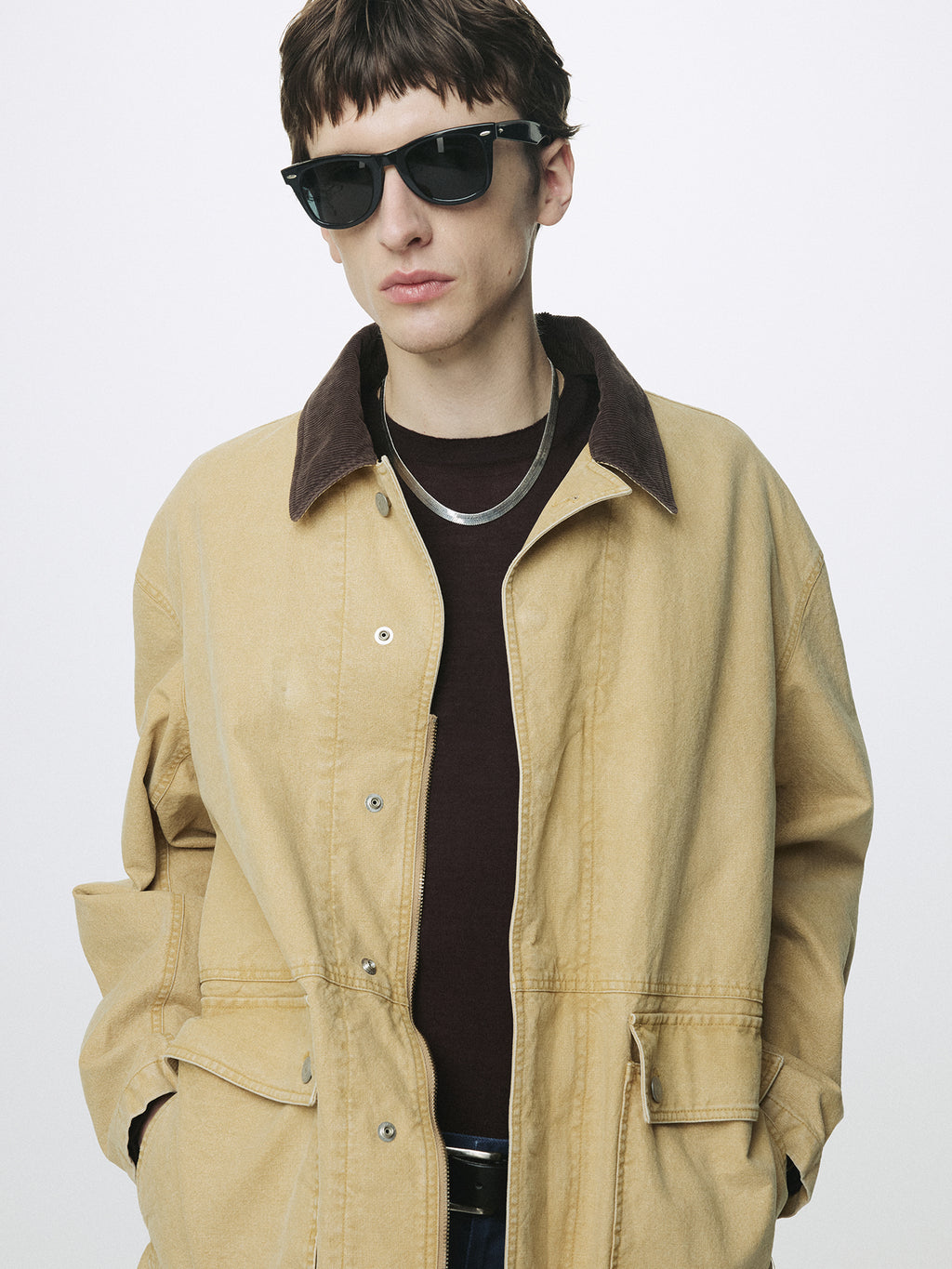 GARMENT WASHED BARN JACKET_ FADED BEIGE