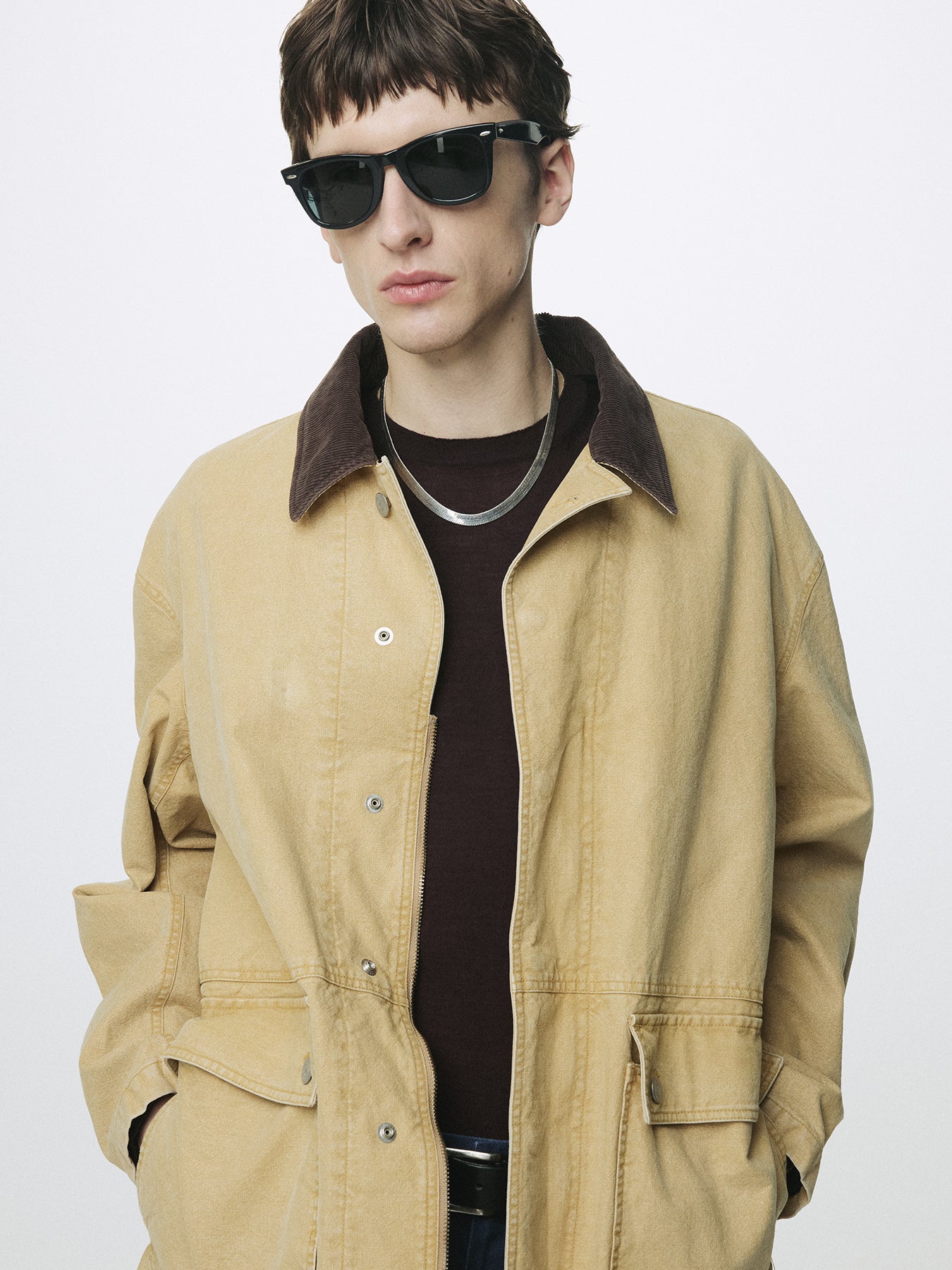 GARMENT WASHED BARN JACKET_ FADED BEIGE