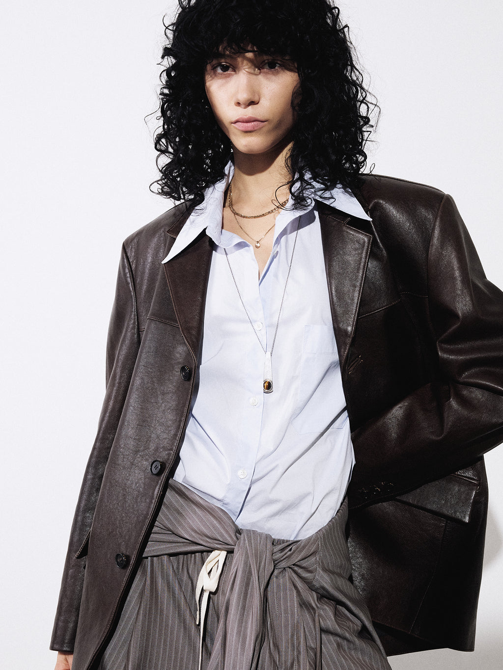 (W) COTTON HIGH-DENSITY SHIRT_ SKY BLUE