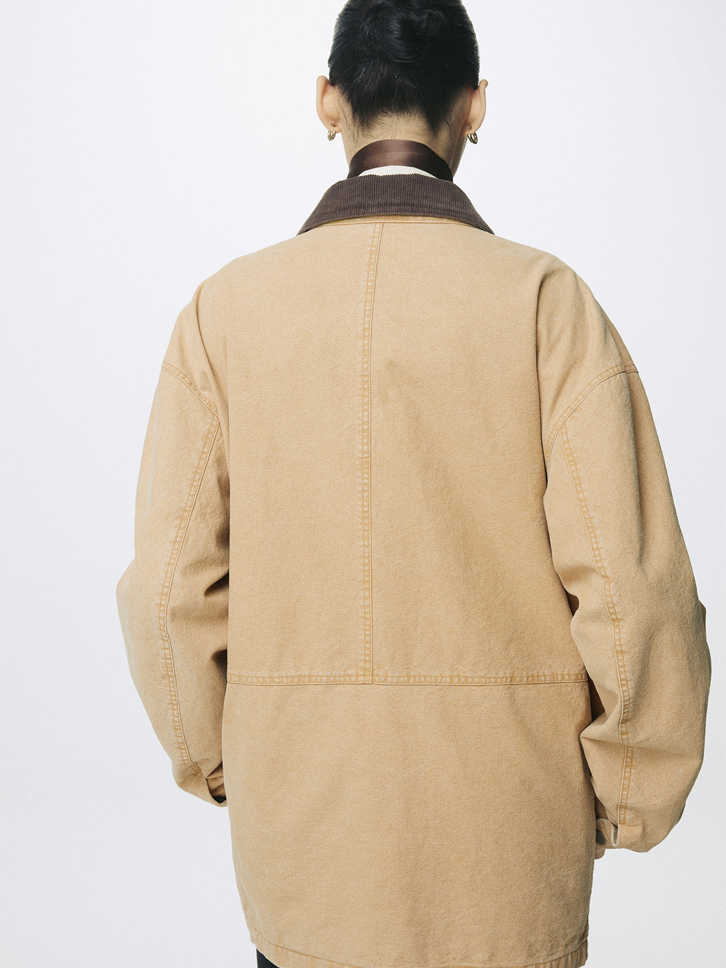 (W) GARMENT WASHED BARN JACKET_ FADED BEIGE