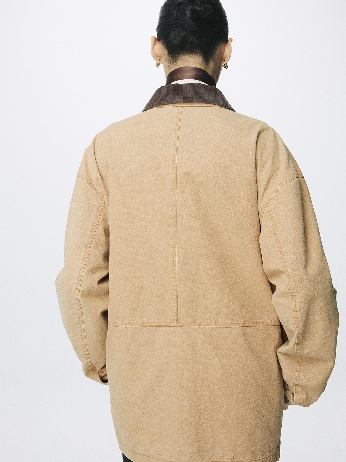 (W) GARMENT WASHED BARN JACKET_ FADED BEIGE