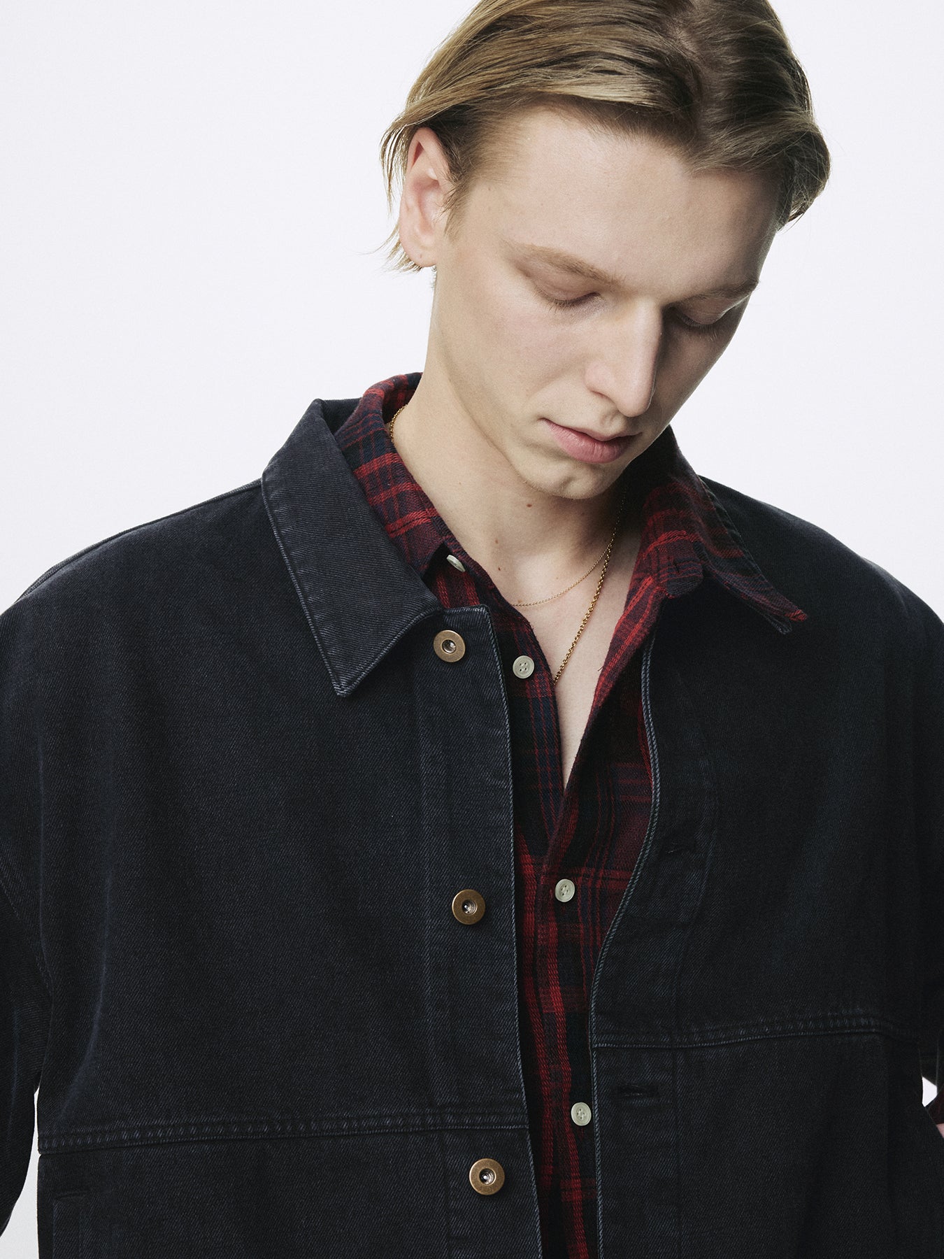 RELAXED DENIM BLOUSON JACKET_ FADED BLACK