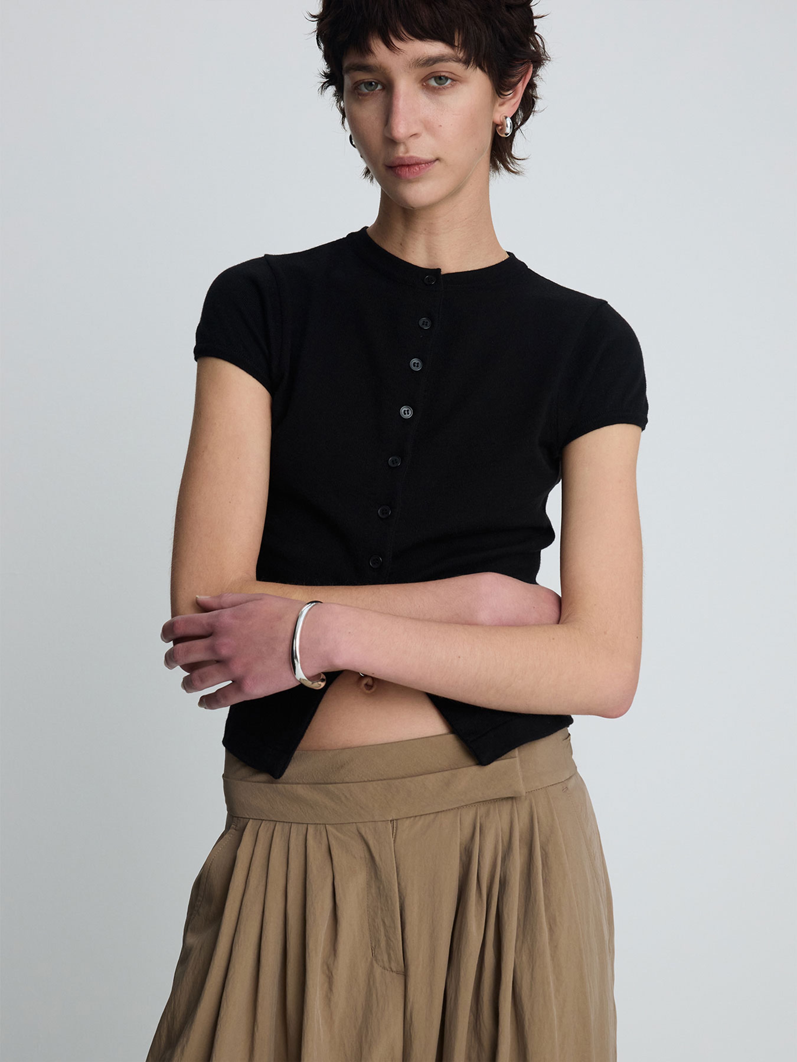 (W) PLEATED VOLUMINOUS PANTS_ BEIGE