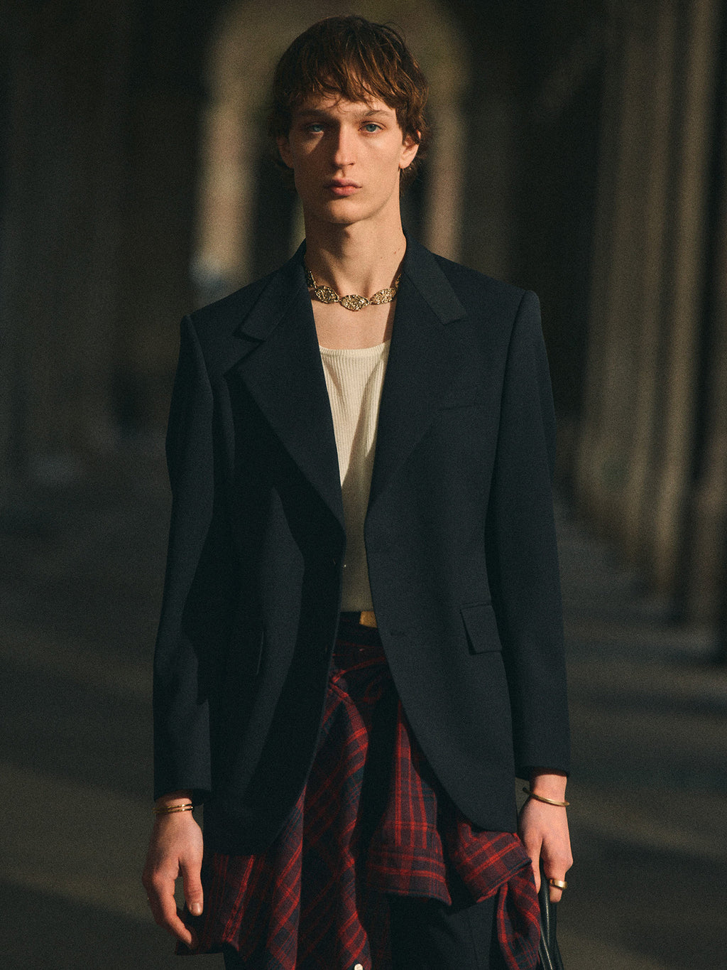 WOOL SINGLE-BREASTED TAILORED JACKET_ MIDNIGHT