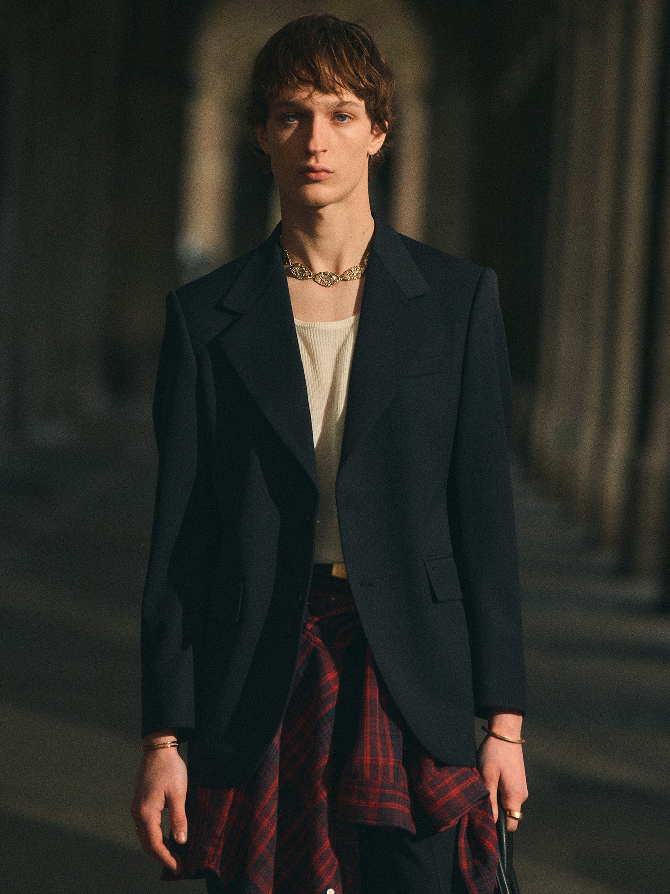 WOOL SINGLE-BREASTED TAILORED JACKET_ MIDNIGHT