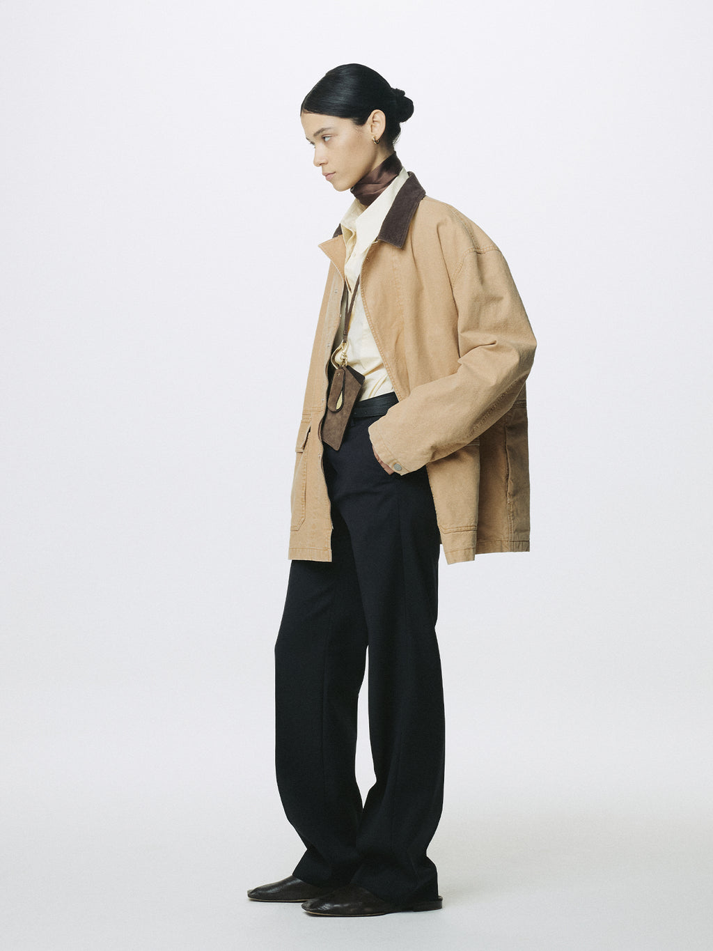 (W) GARMENT WASHED BARN JACKET_ FADED BEIGE
