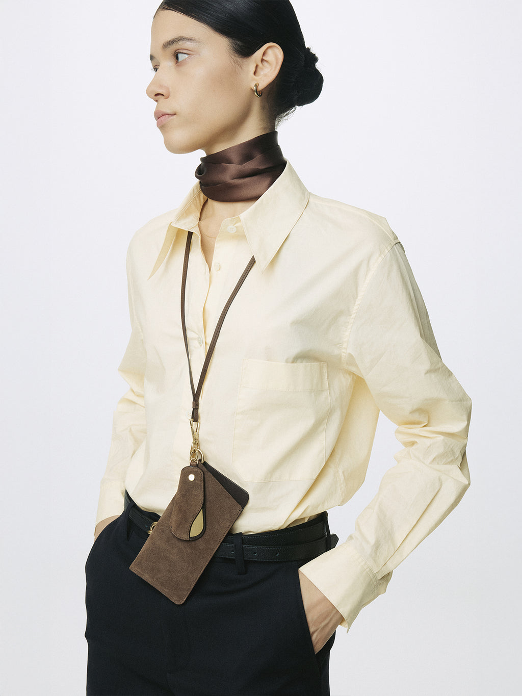(W) COTTON HIGH-DENSITY SHIRT_ PALE YELLOW