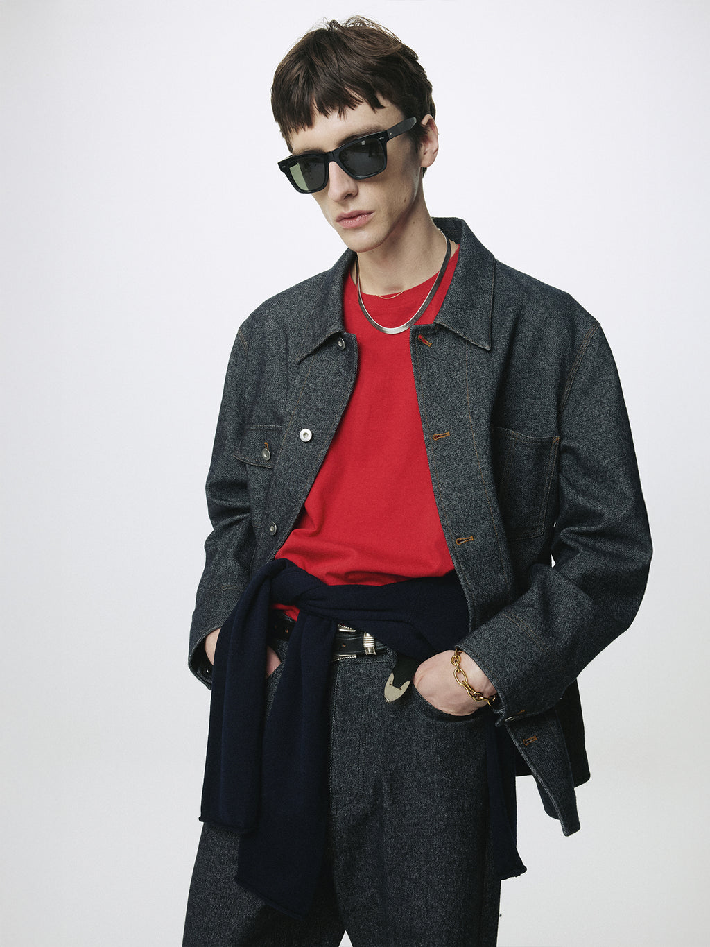 WOOL DENIM CHORE JACKET (ITALIAN FABRIC)_ DARK INDIGO