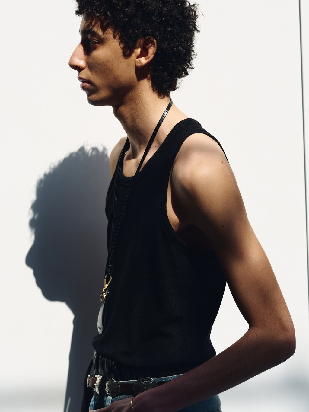 SILK LYOCELL RIB TANK TOP (JAPANESE FABRIC)_ BLACK